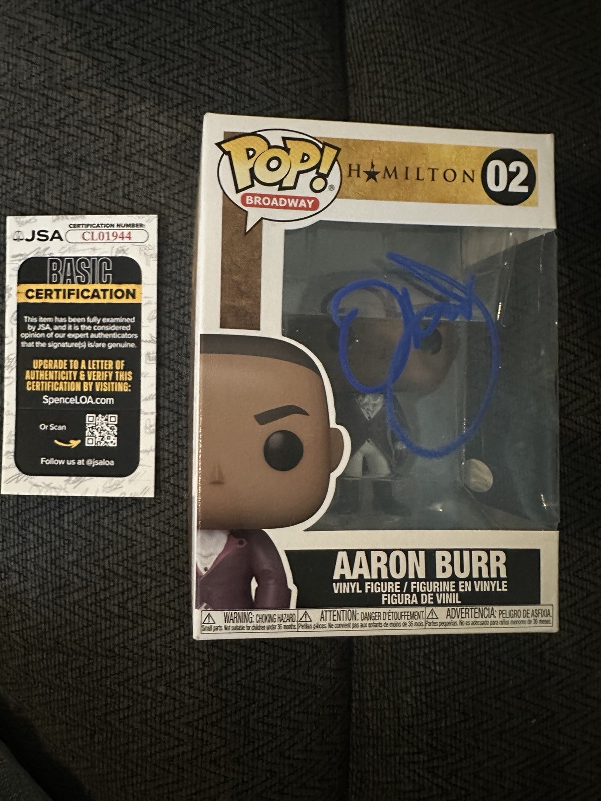 Leslie Odom Jr Funko Pop 02 NIB JSA Authentication COA Hamilton Aaron Burr