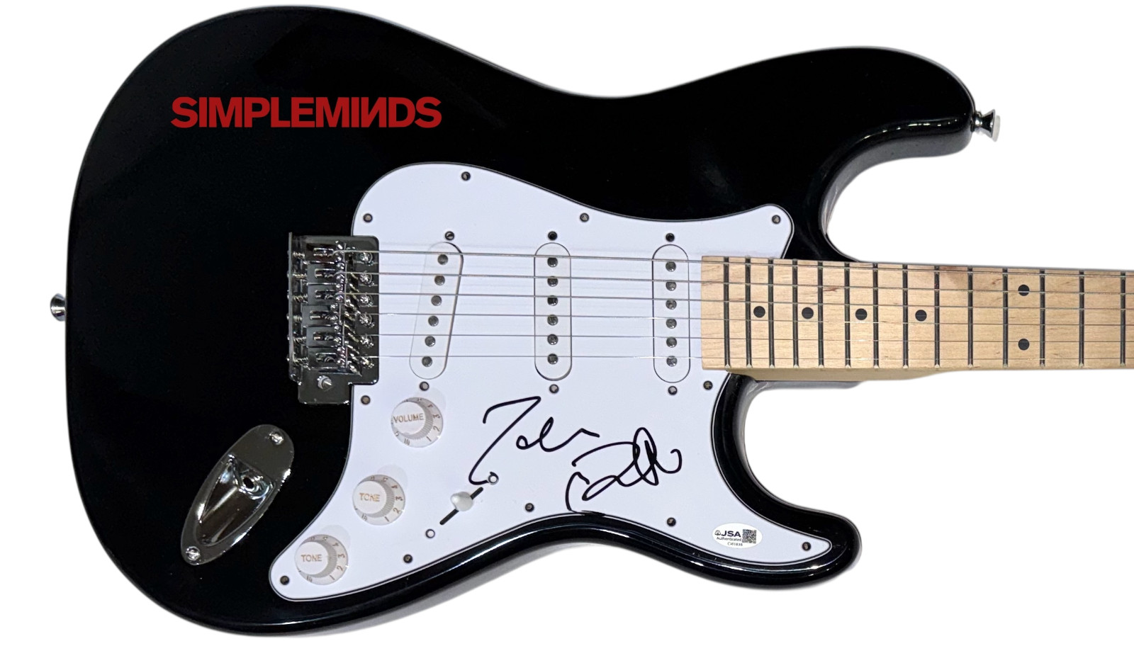 Simple Minds Signed Autograph Electric Guitar Jim Kerr Charlie Burchill Band JSA