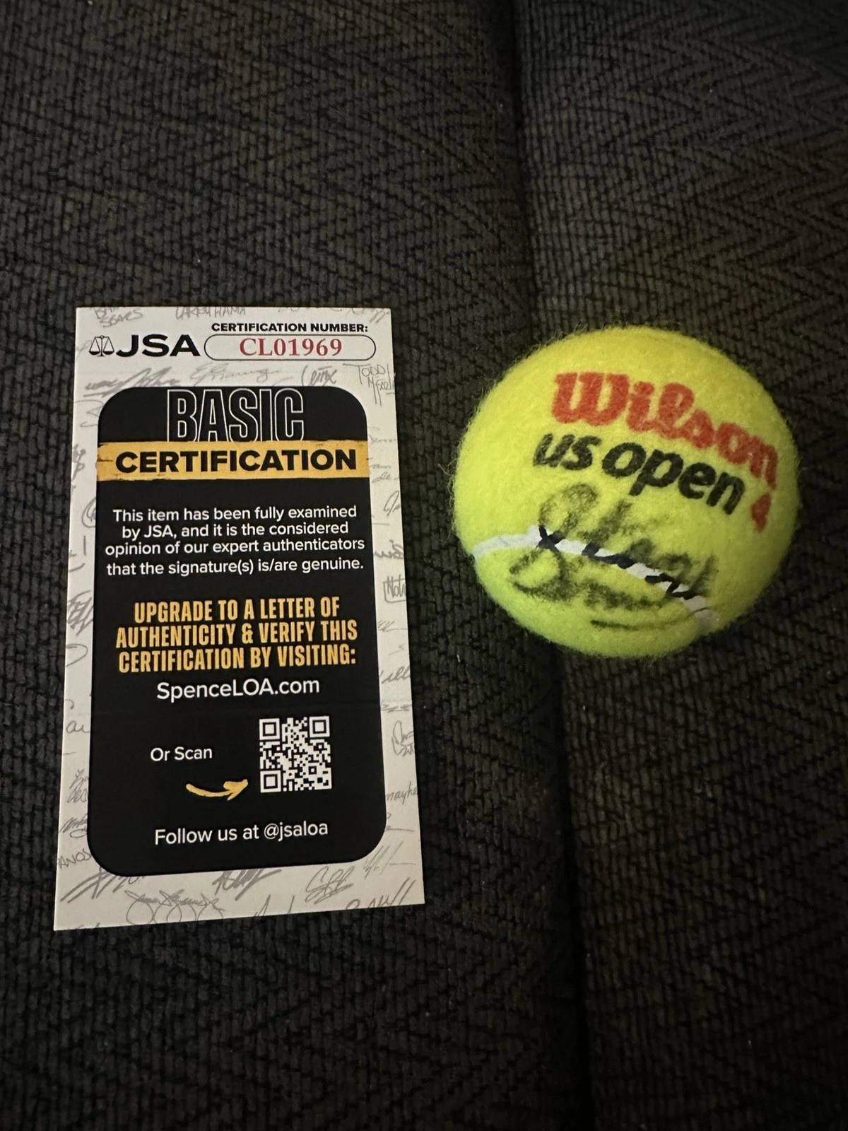 Stan Smith Signed Tennis Ball Autographed JSA Authentication COA