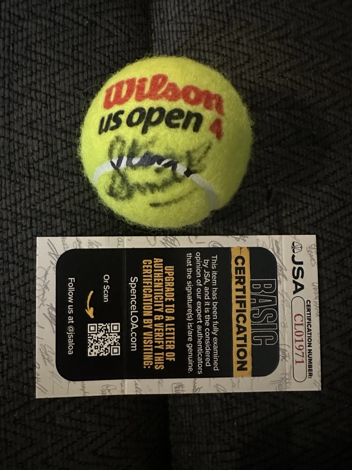 Stan Smith Signed Tennis Ball Autographed JSA Authentication COA