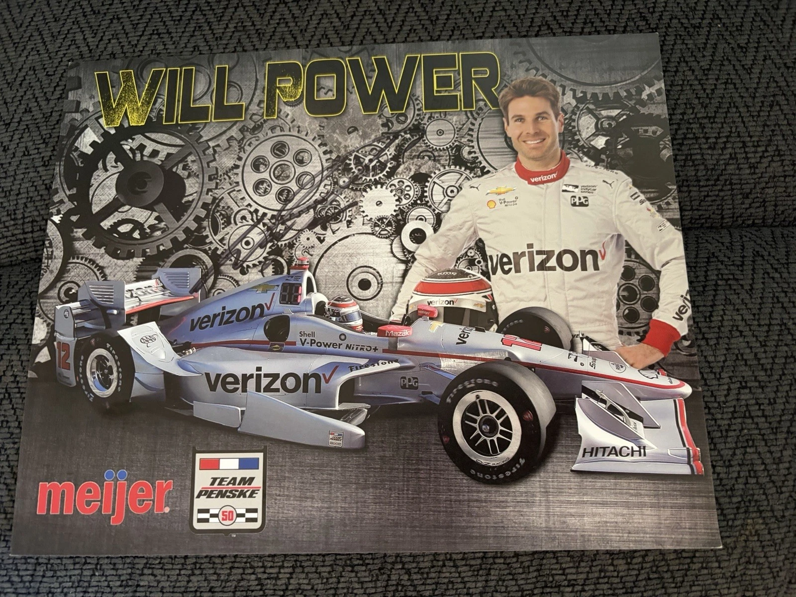 Will Power Indy Car Indianapolis 500 Promo hero Card Auto Meijer 2016