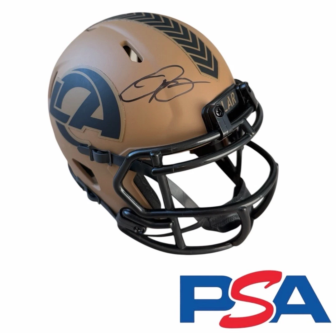 Odell Beckham Jr. Signed Los Angeles Rams Salute To Service Mini Helmet PSA AUTO