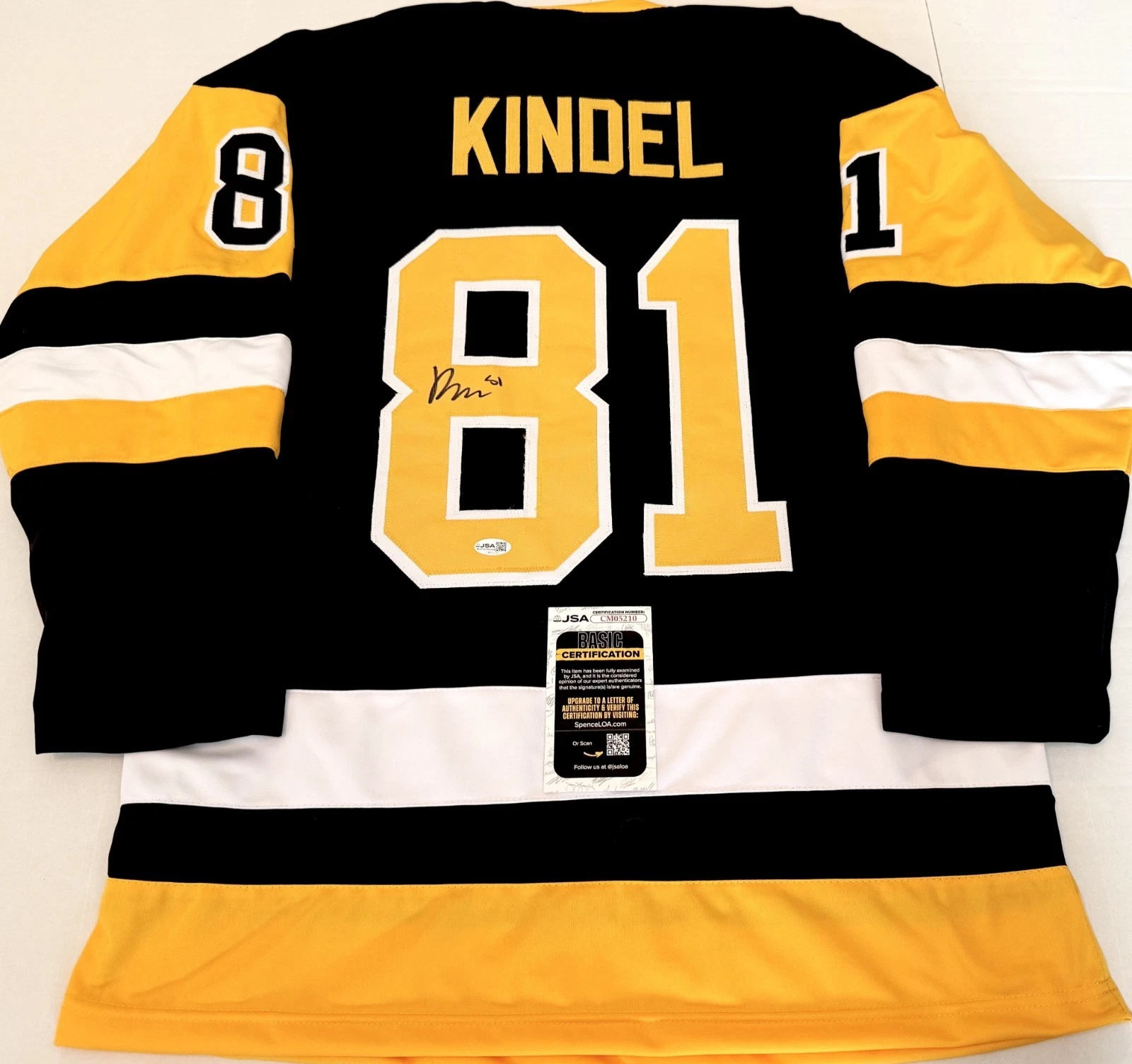 Ben Kindel Pittsburgh Penguins signed Custom jersey autographed JSA