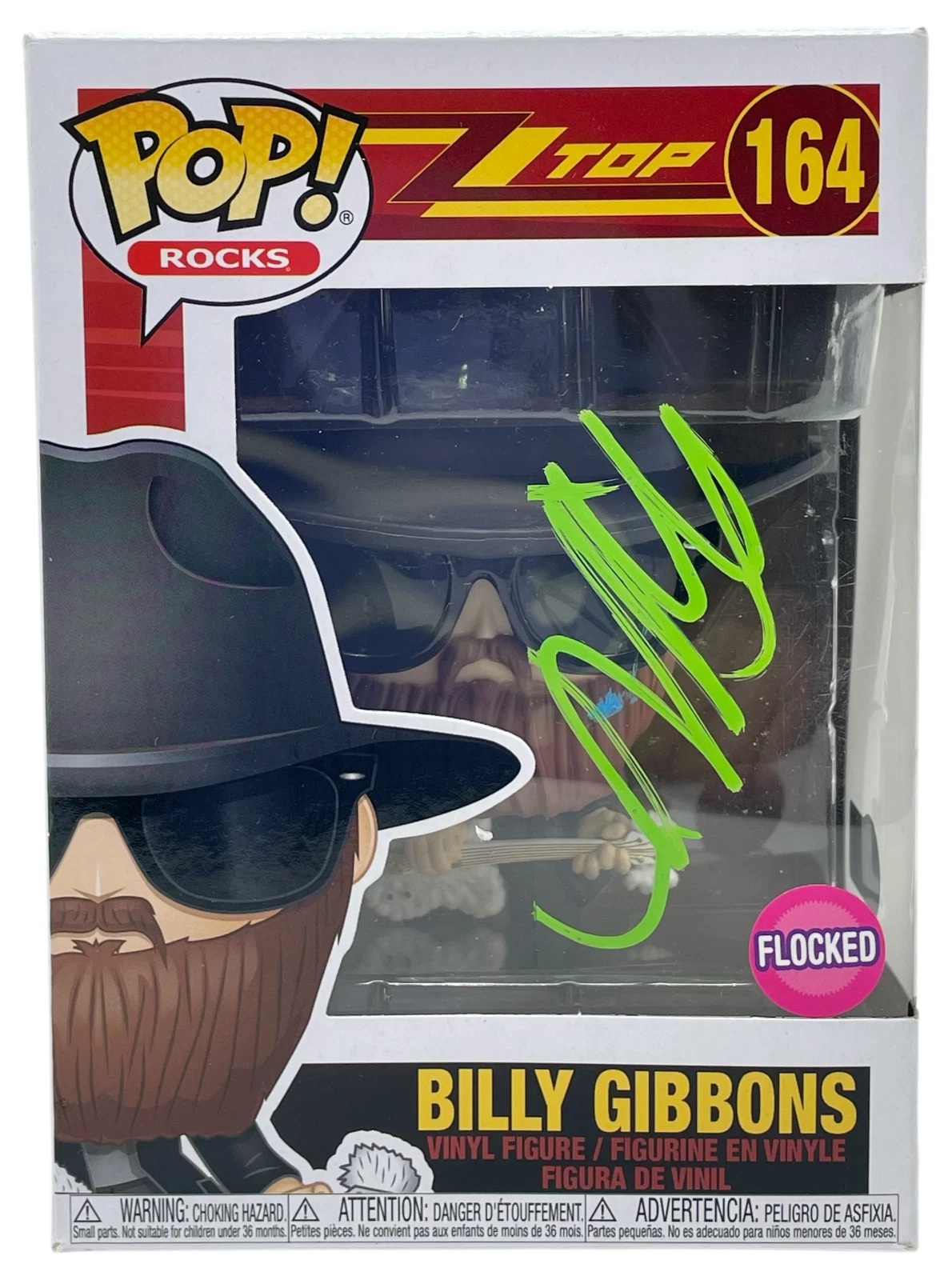 Billy Gibbons Signed Autograph ZZ TOP Funko Pop Rocks 164 Figure Beckett BAS COA