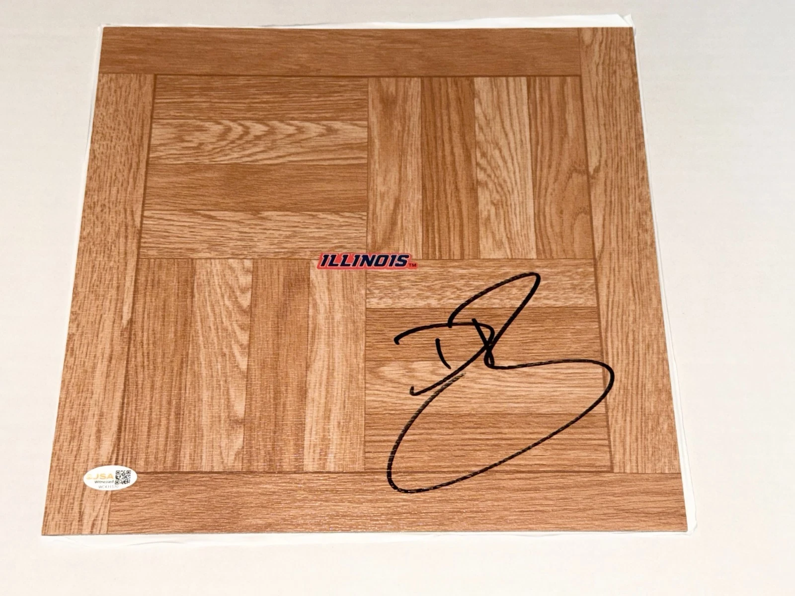 Dee Brown signed Illinois Fighting Illini Logo Floorboard Floor #1 JSA Witnessed
