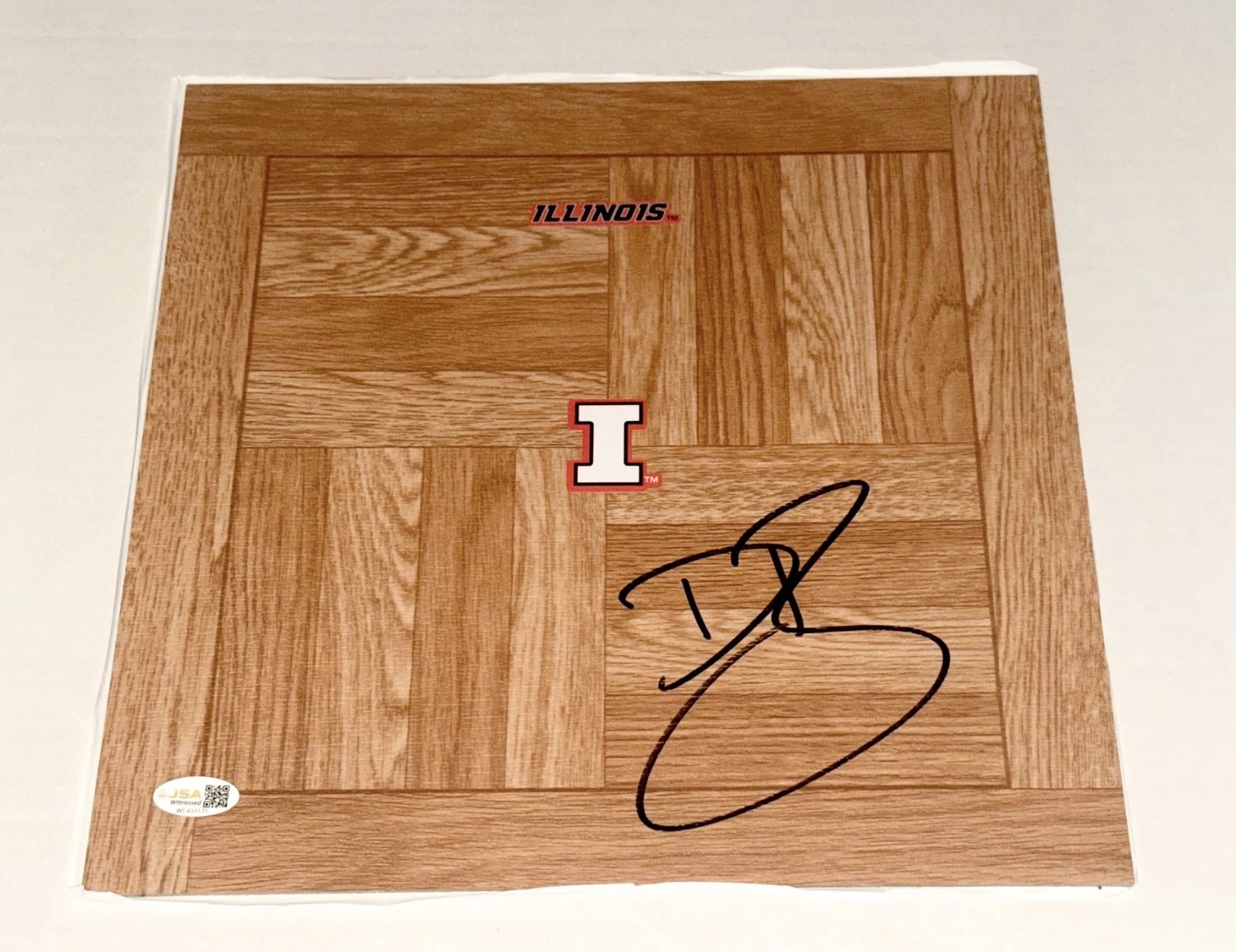 Dee Brown signed Illinois Fighting Illini Logo Floorboard Floor #4 JSA Witnessed