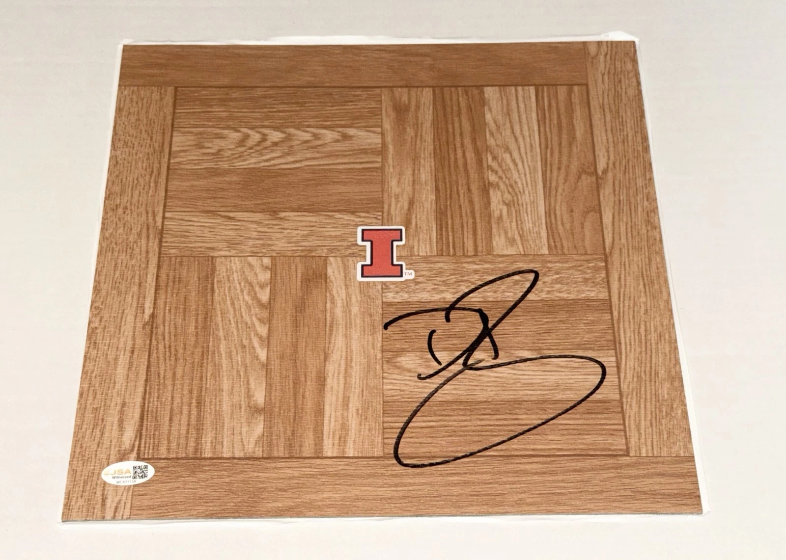 Dee Brown signed Illinois Fighting Illini Logo Floorboard Floor #6 JSA Witnessed