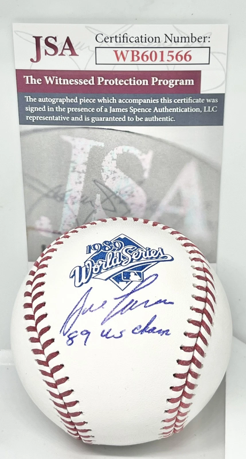 Jose Canseco Oakland A's signed 1989 World Series Baseball W/ Champs JSA Witness