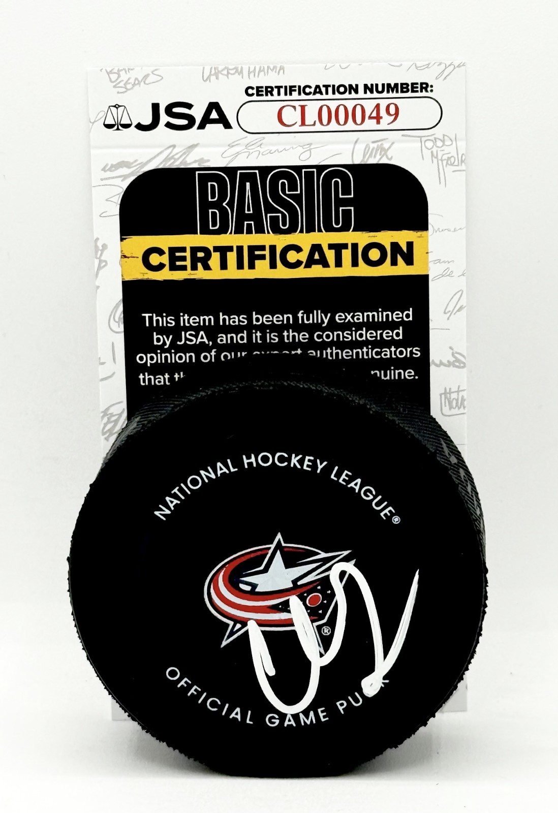Kirill Marchenko signed Columbus Blue Jackets Official Game Puck autographed JSA