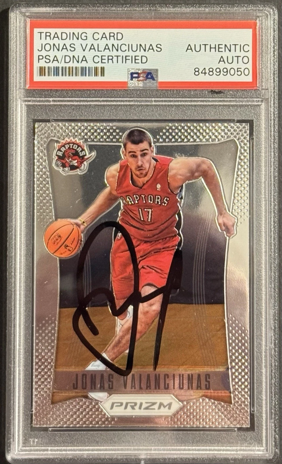 Jonas Valanciunas 2012/2013 Prizm Rookie Card Signed PSA/DNA Slabbed Pelicans