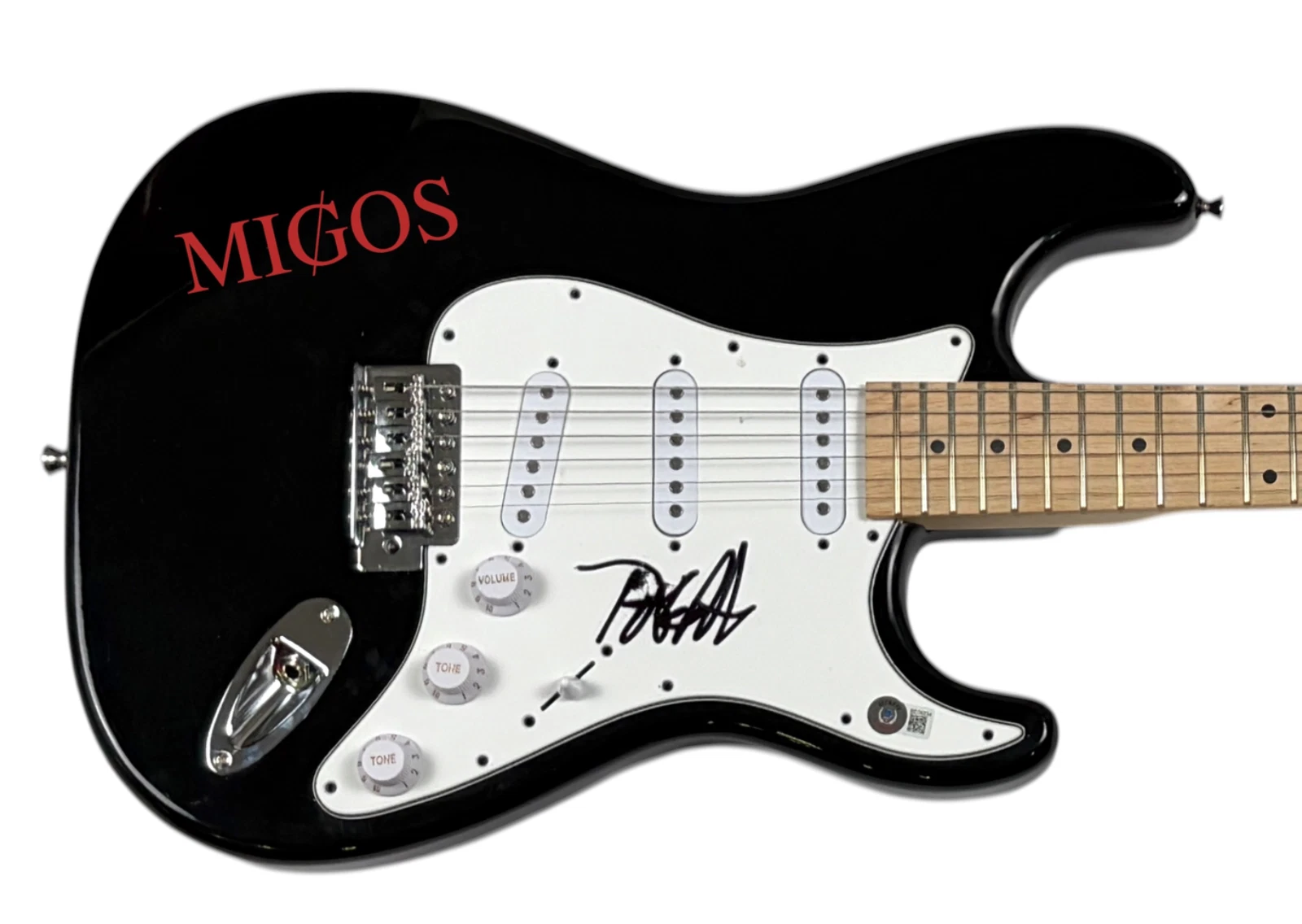 Migos Takeoff Signed Autograph Electric Guitar Hip Hop Rapper Beckett COA