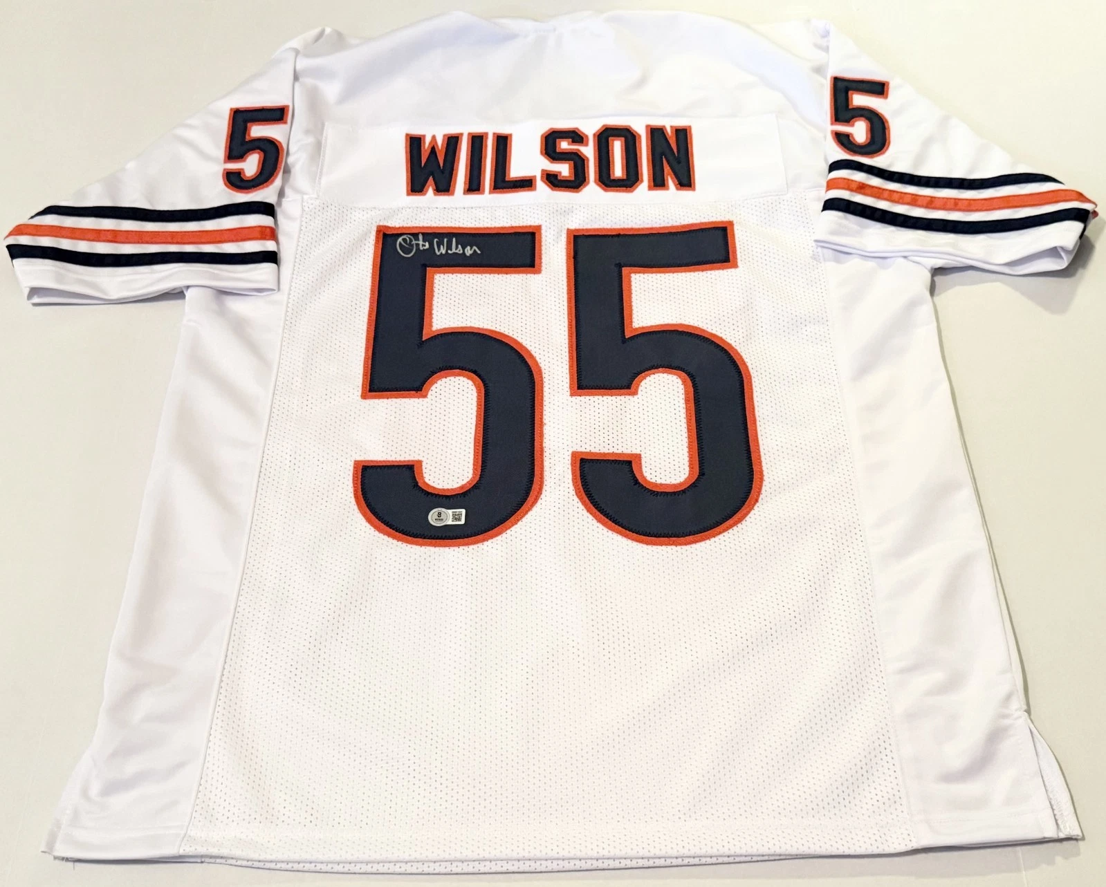 Otis Wilson Chicago Bears signed White Custom jersey Beckett Witnessed
