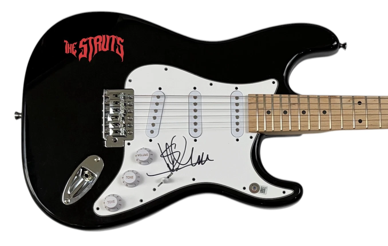 Luke Spiller The Struts Signed Autograph Electric Guitar Band Singer Beckett COA