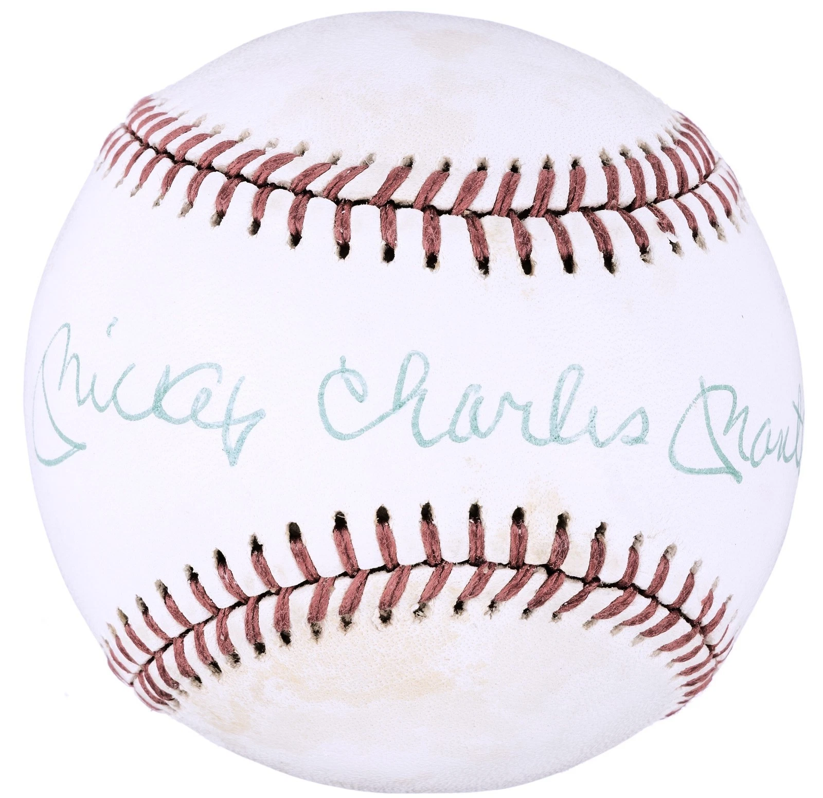 Mickey Mantle Full Name Mickey Charles Mantle Signed OAL Baseball PSA/DNA PSA