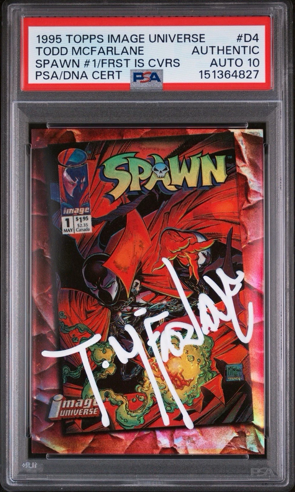 1995 Topps Image Universe #D4 Todd McFarlane Spawn Chromium Rookie Psa Auto 10