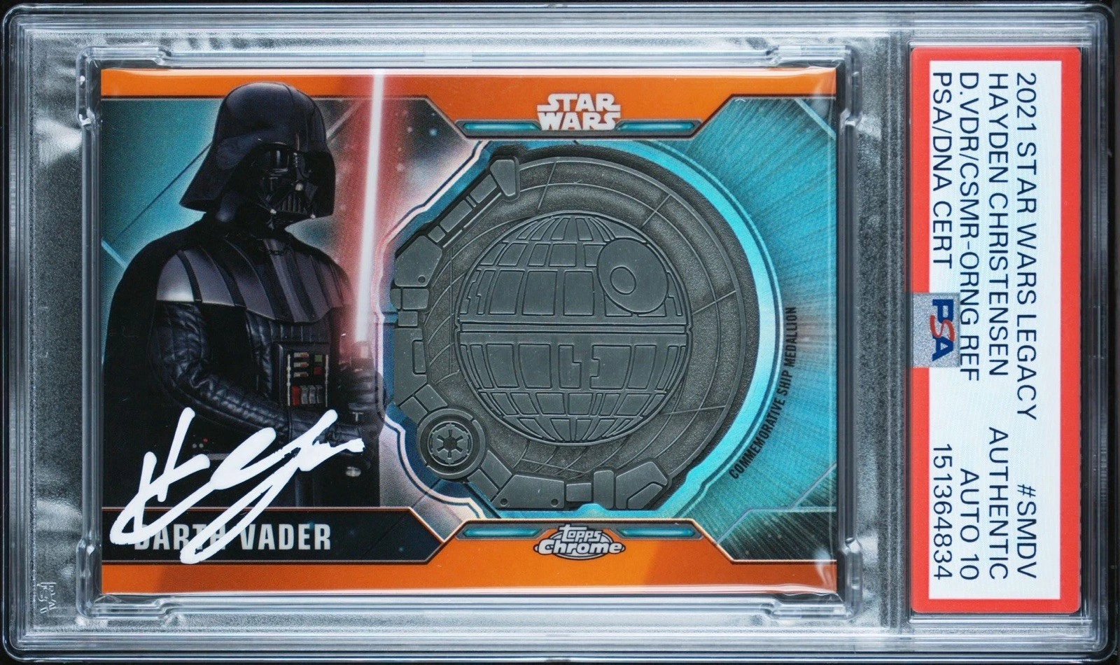 2021 Star Wars Legacy Hayden Christensen Darth Vader Orange /25 PSA AUTO 10 RC