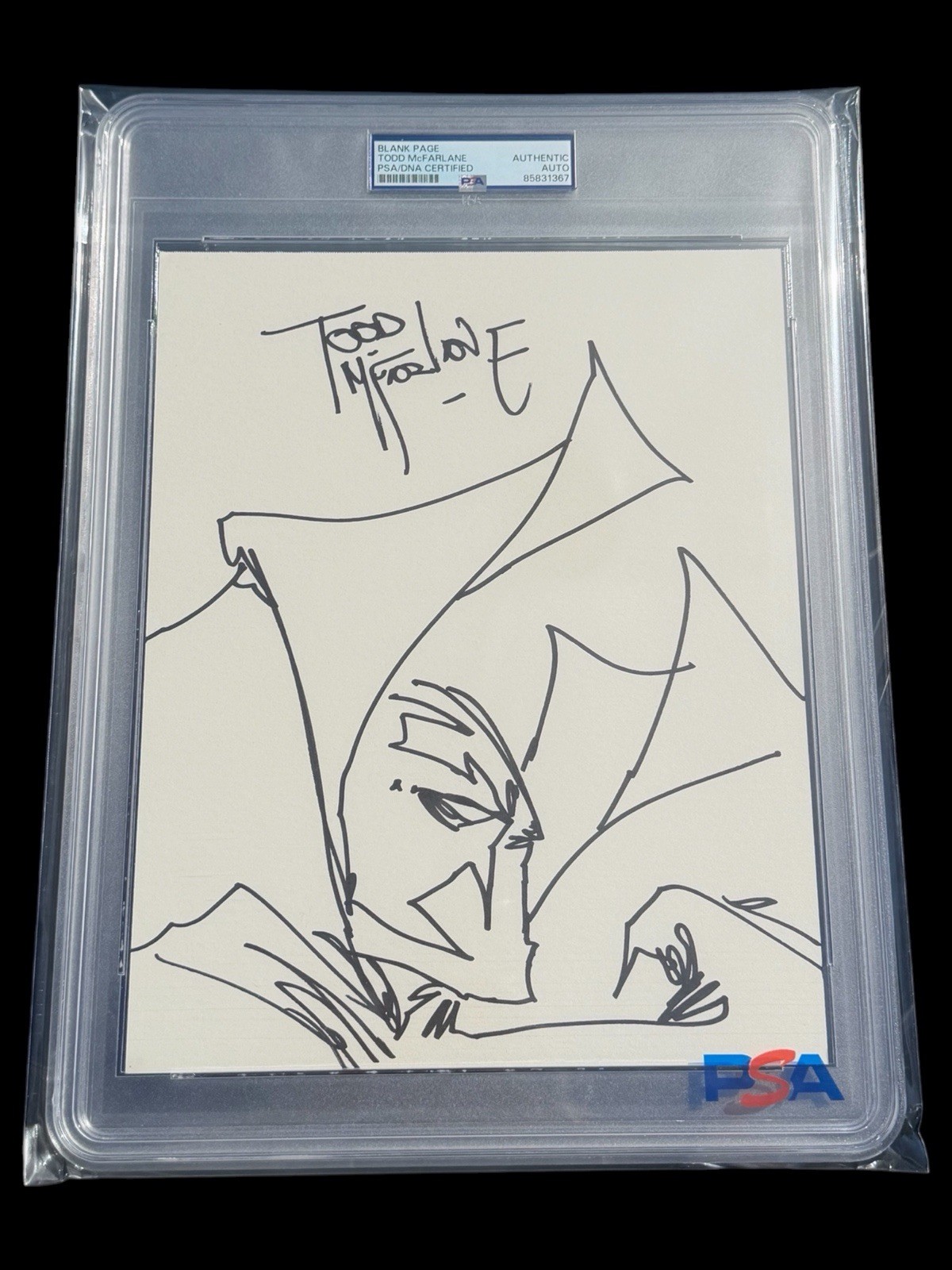 Todd McFarlane Signed 8x10 Artist Sketch Paper Spawn PSA/DNA AUTO ENCAPSULATED