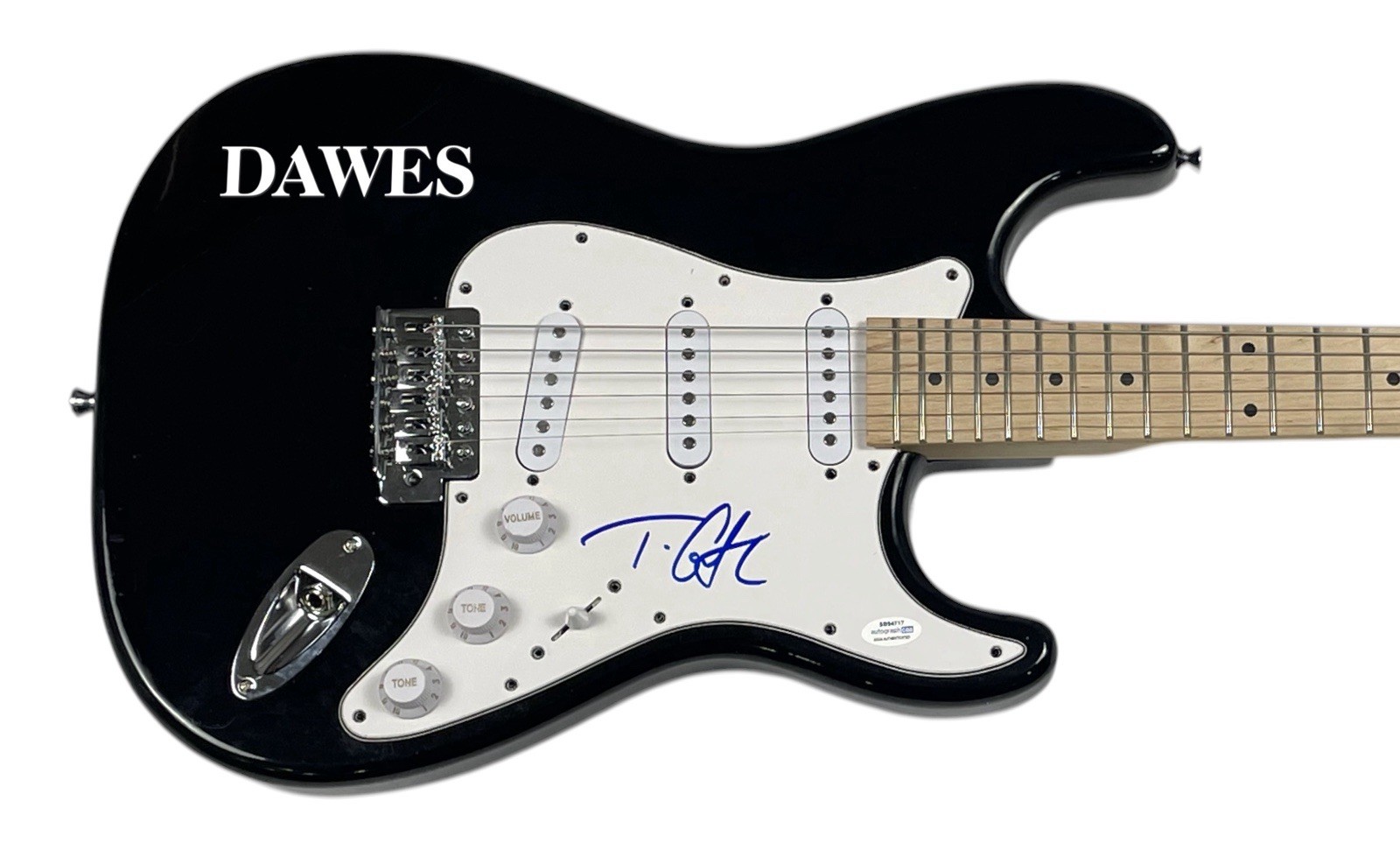 Dawes Taylor Goldsmith Signed Autograph Electric Guitar Band Singer ACOA COA