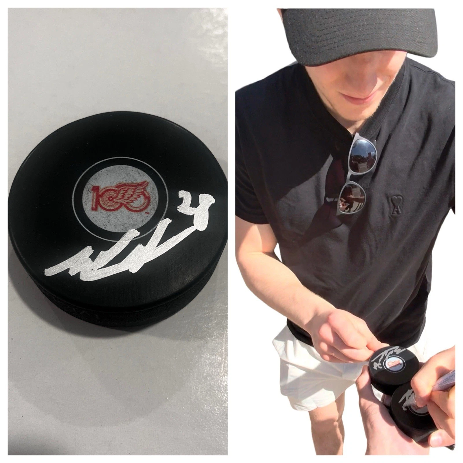 MICHAEL BRANDSEGG-NYGARD SIGNED DETROIT RED WINGS HOCKEY PUCK W/ CASE COA