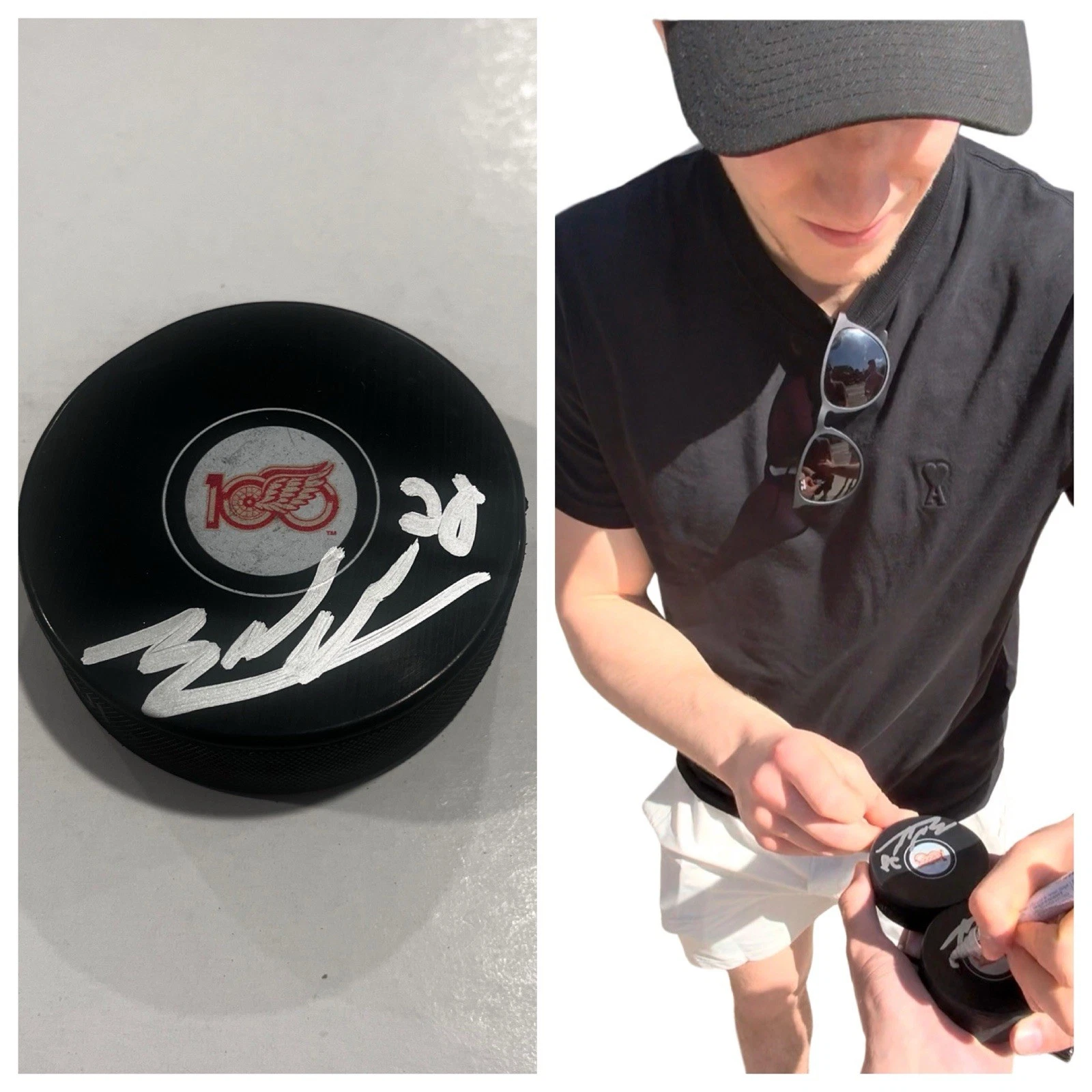 MICHAEL BRANDSEGG-NYGARD SIGNED DETROIT RED WINGS HOCKEY PUCK W/ CASE COA