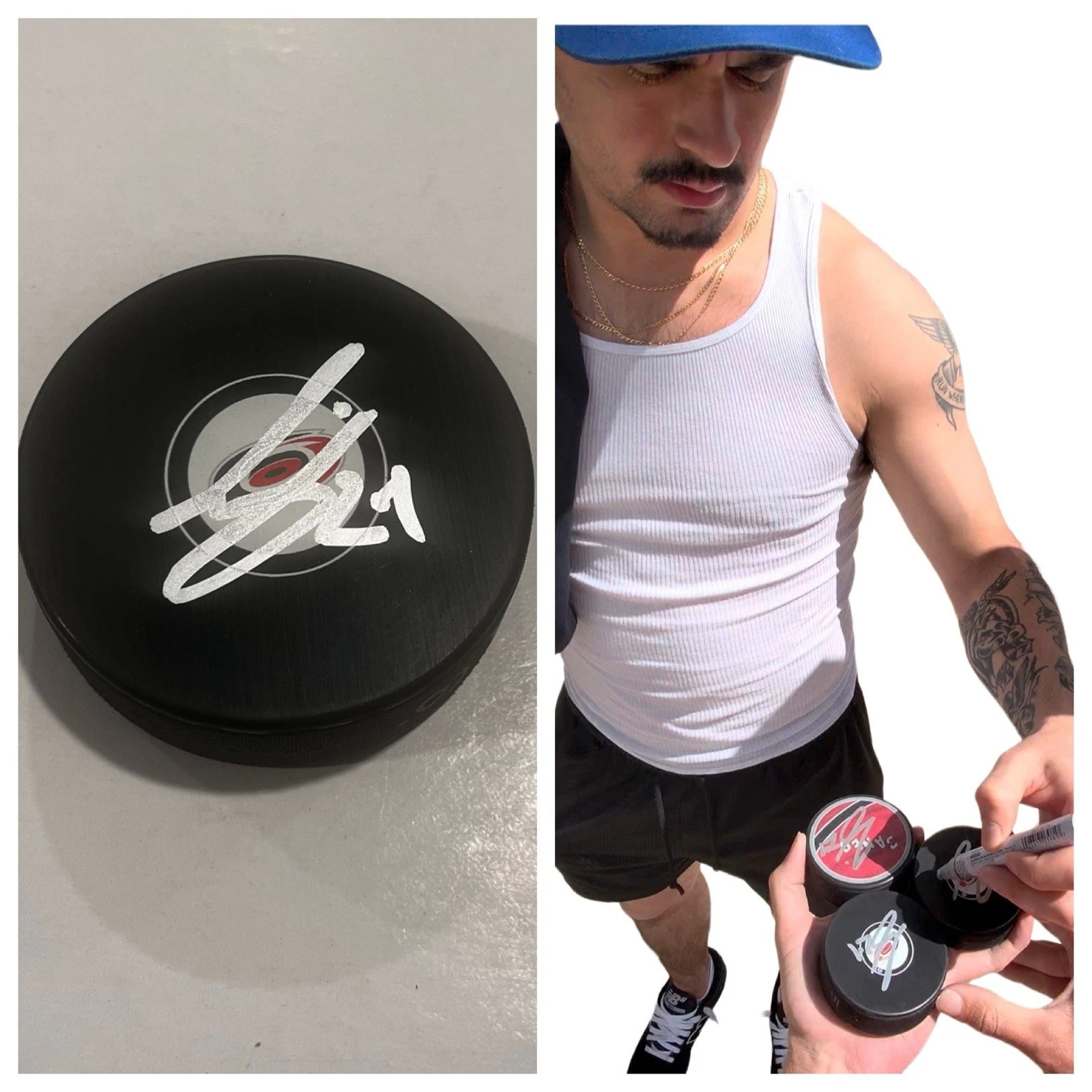 SETH JARVIS SIGNED CAROLINA HURRICANES HOCKEY PUCK W/ CASE COA