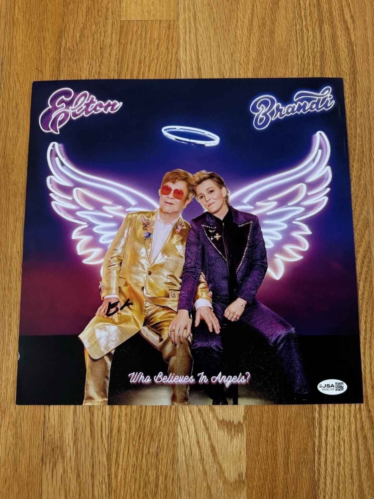 Elton John Brandi Carlile Who Believes In Angels? Album Insert Signed Elton