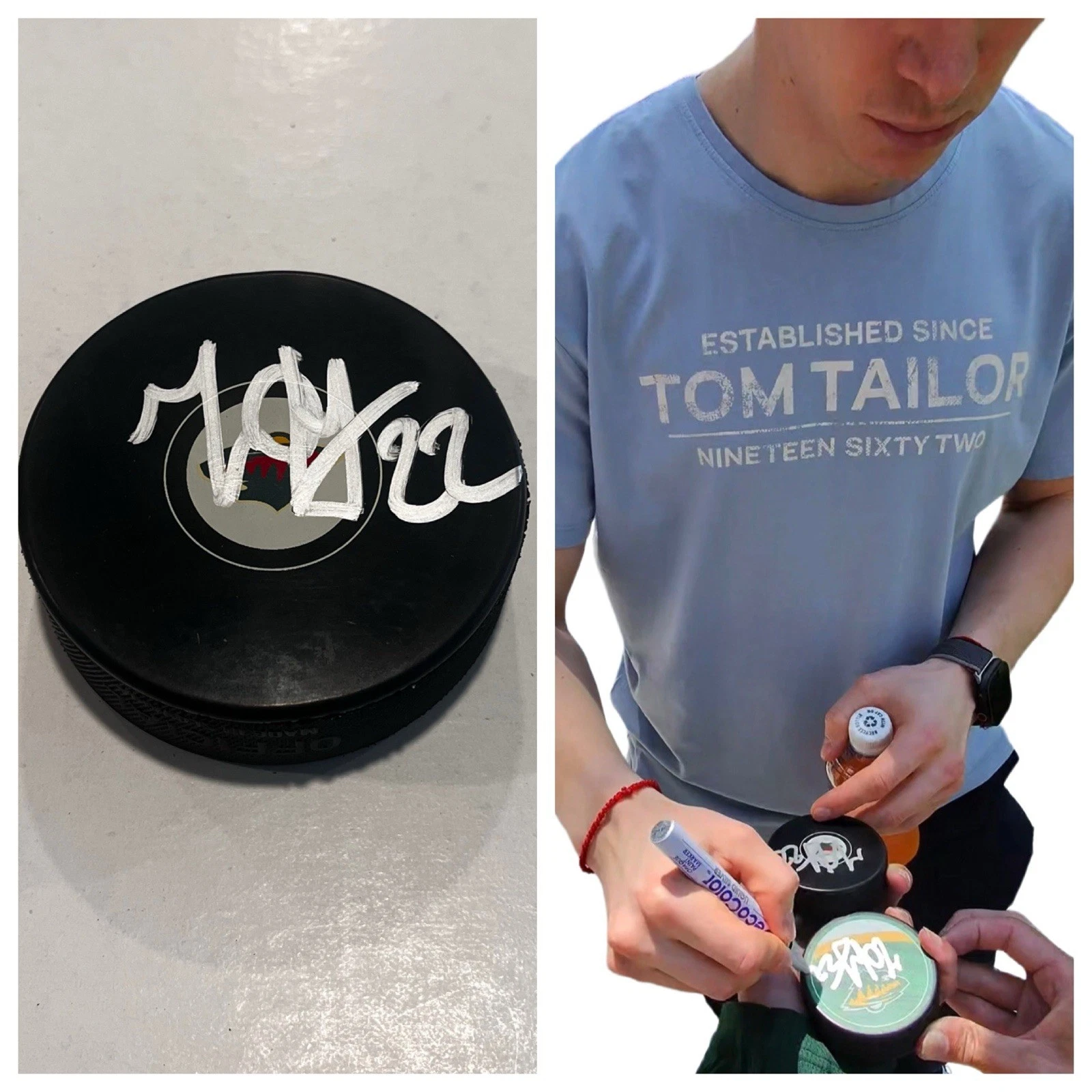 DANILA YUROV SIGNED MINNESOTA WILD HOCKEY PUCK W/ CASE COA