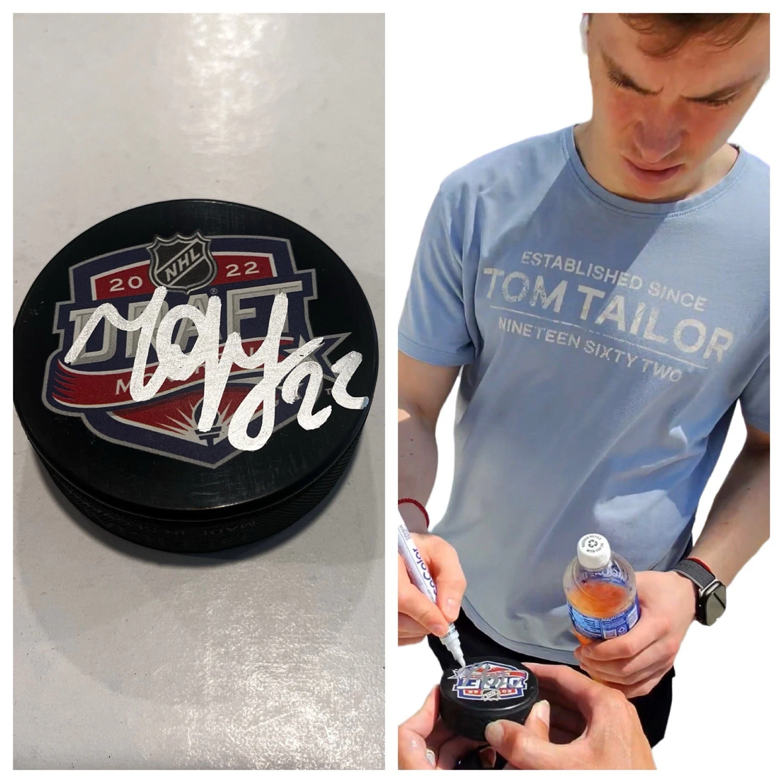 DANILA YUROV SIGNED MINNESOTA WILD 2022 NHL DRAFT HOCKEY PUCK W/ CASE COA