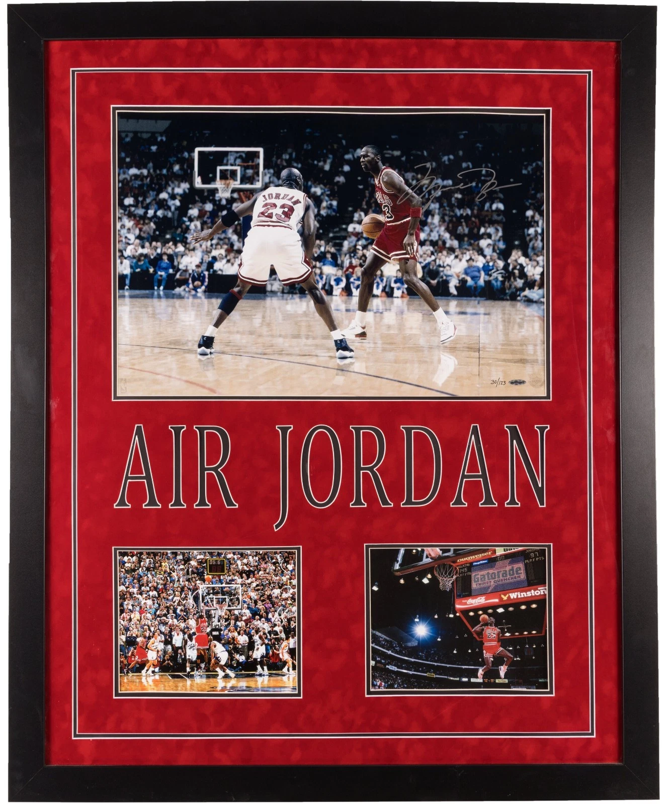Michael Jordan Signed 24x16 Photograph 34x43 Framed Upper Deck UDA PSA/DNA LOA