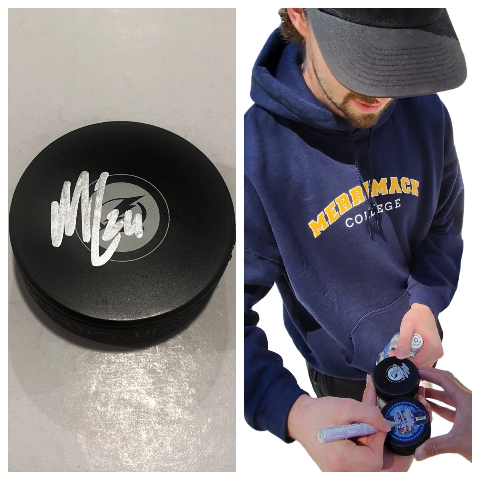 MAX CROZIER SIGNED TAMPA BAY LIGHTNING HOCKEY PUCK W/ CASE COA