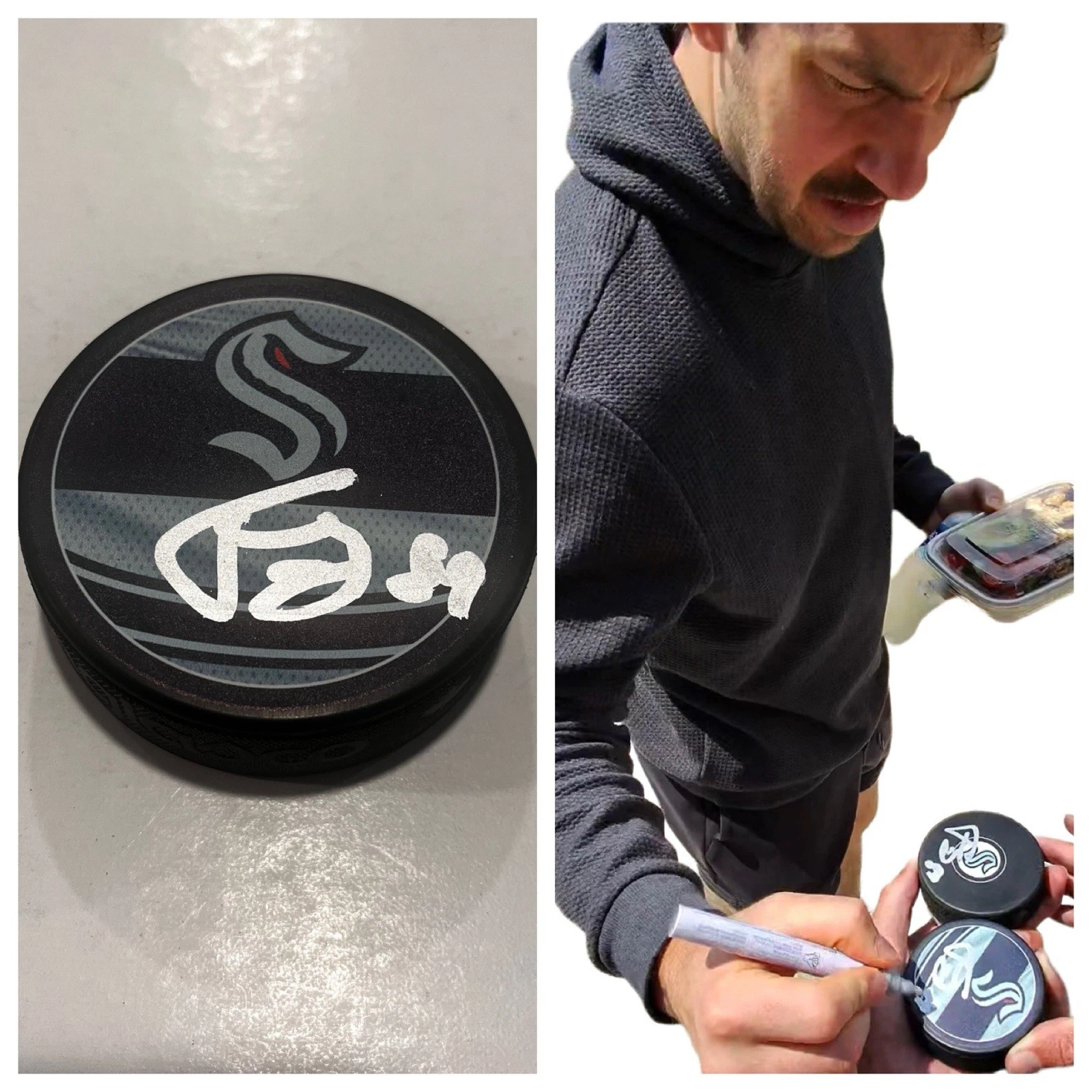 FREDERICK GAUDREAU SIGNED SEATTLE KRAKEN HOCKEY PUCK W/ CASE COA