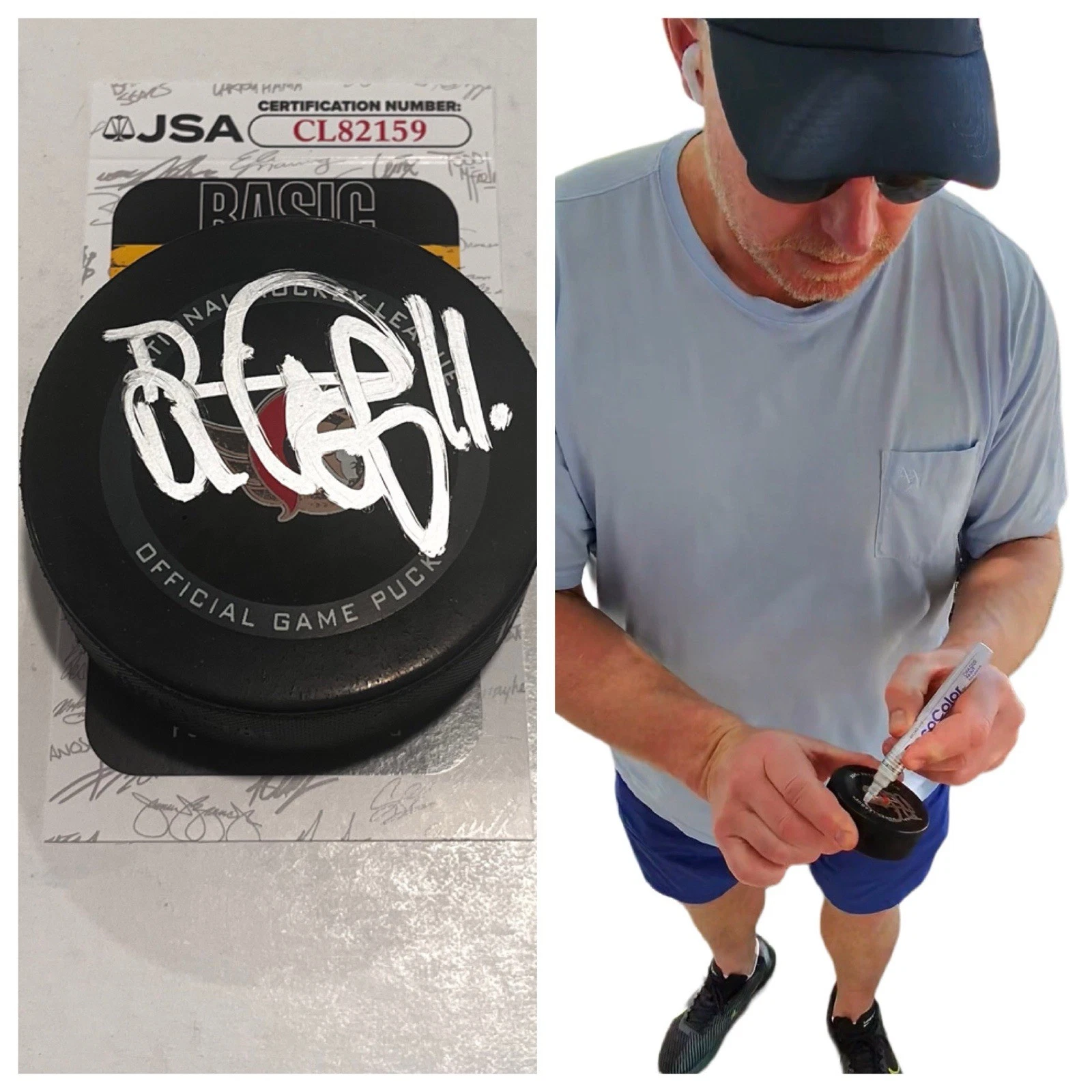 DANIEL ALFREDSSON SIGNED OTTAWA SENATORS GAME HOCKEY PUCK W/ CASE JSA COA