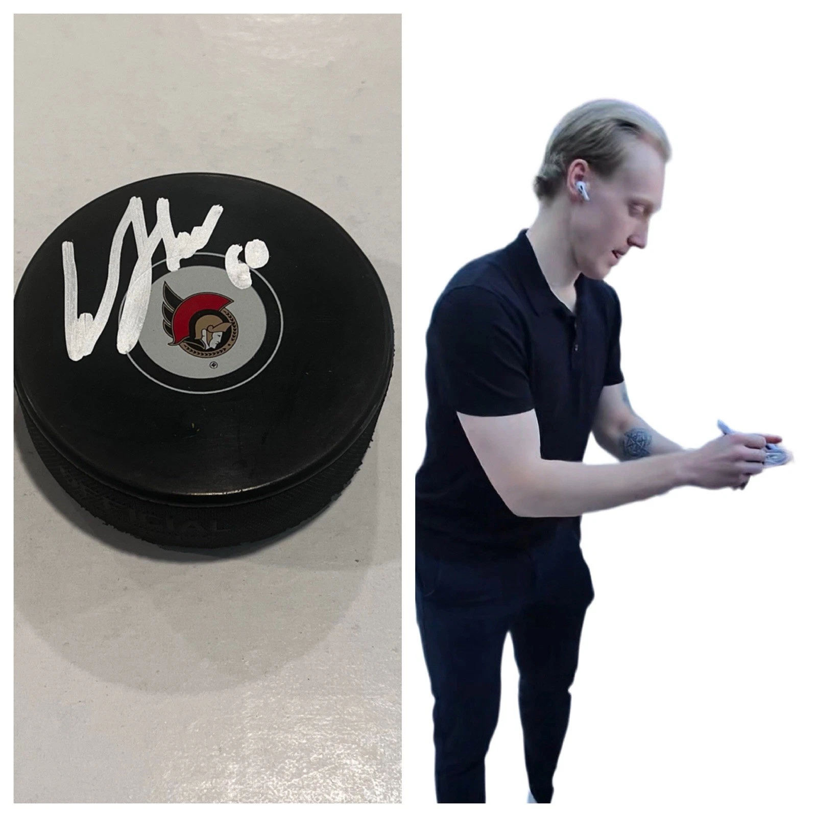 LASSI THOMSON SIGNED OTTAWA SENATORS HOCKEY PUCK W/ CASE COA