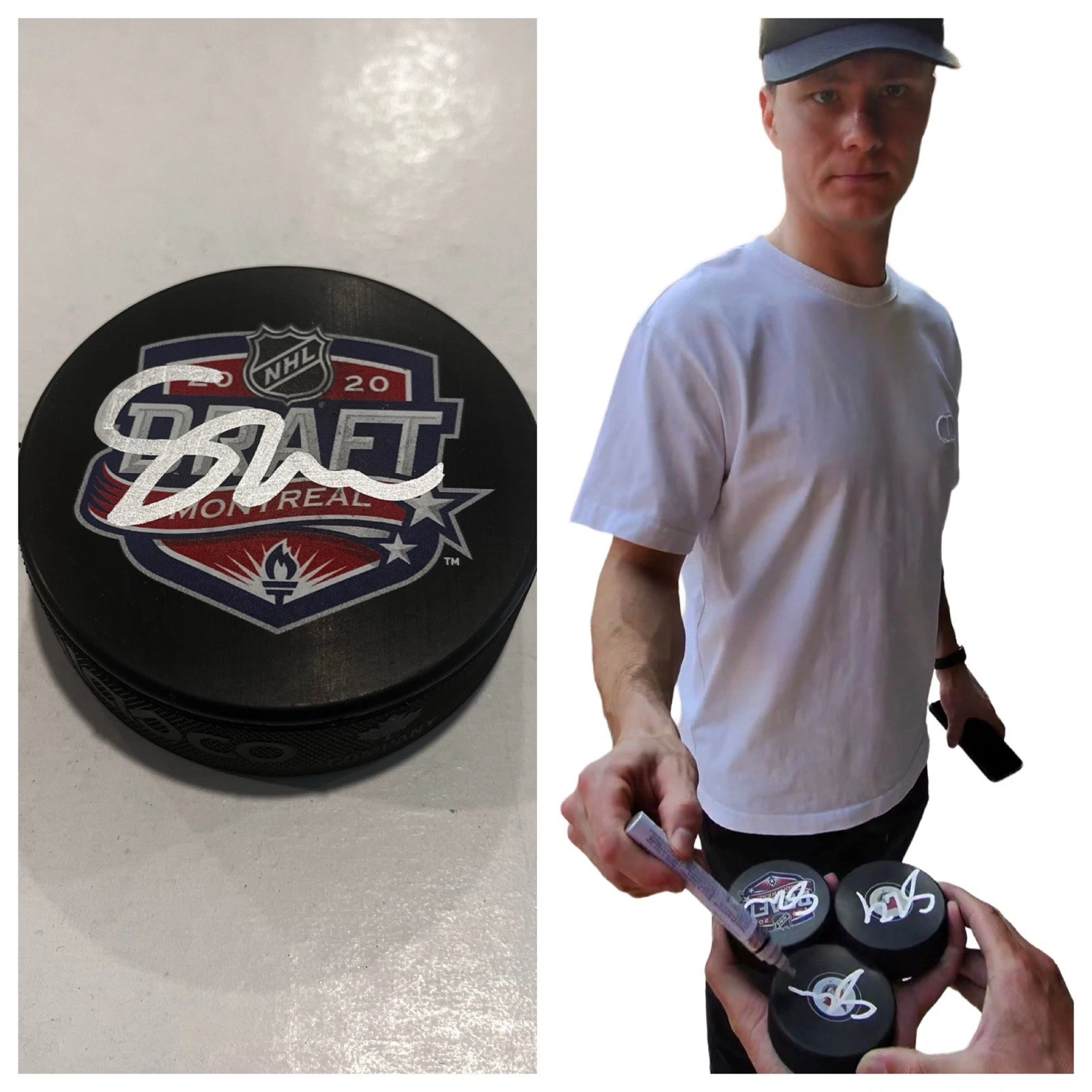 TIM STUTZLE SIGNED OTTAWA SENATORS 2020 NHL DRAFT HOCKEY PUCK W/ CASE COA
