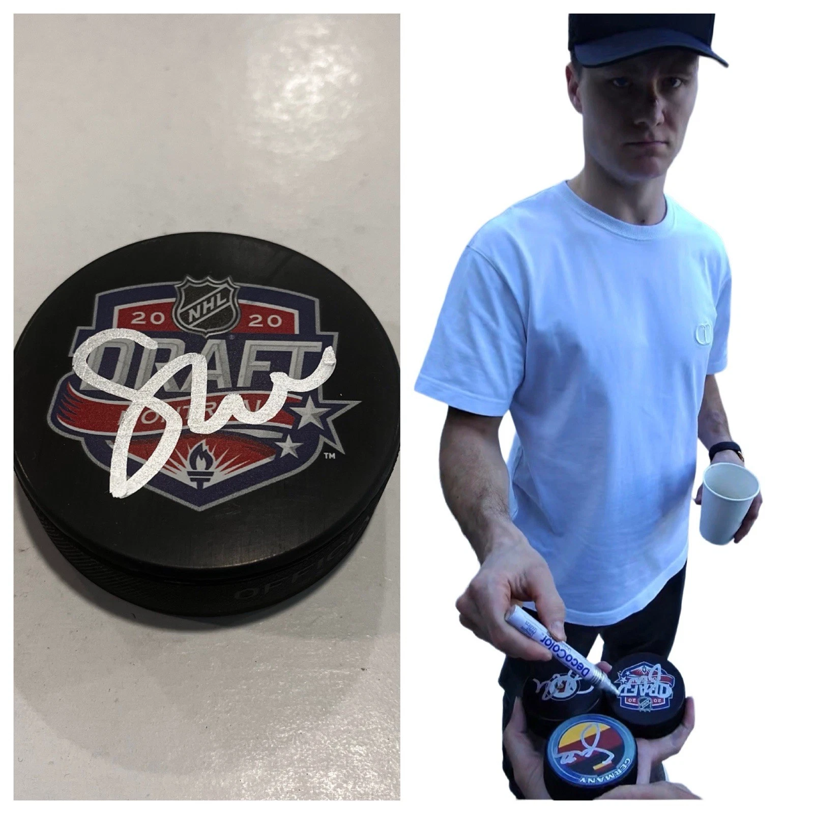 TIM STUTZLE SIGNED OTTAWA SENATORS 2020 NHL DRAFT HOCKEY PUCK W/ CASE COA
