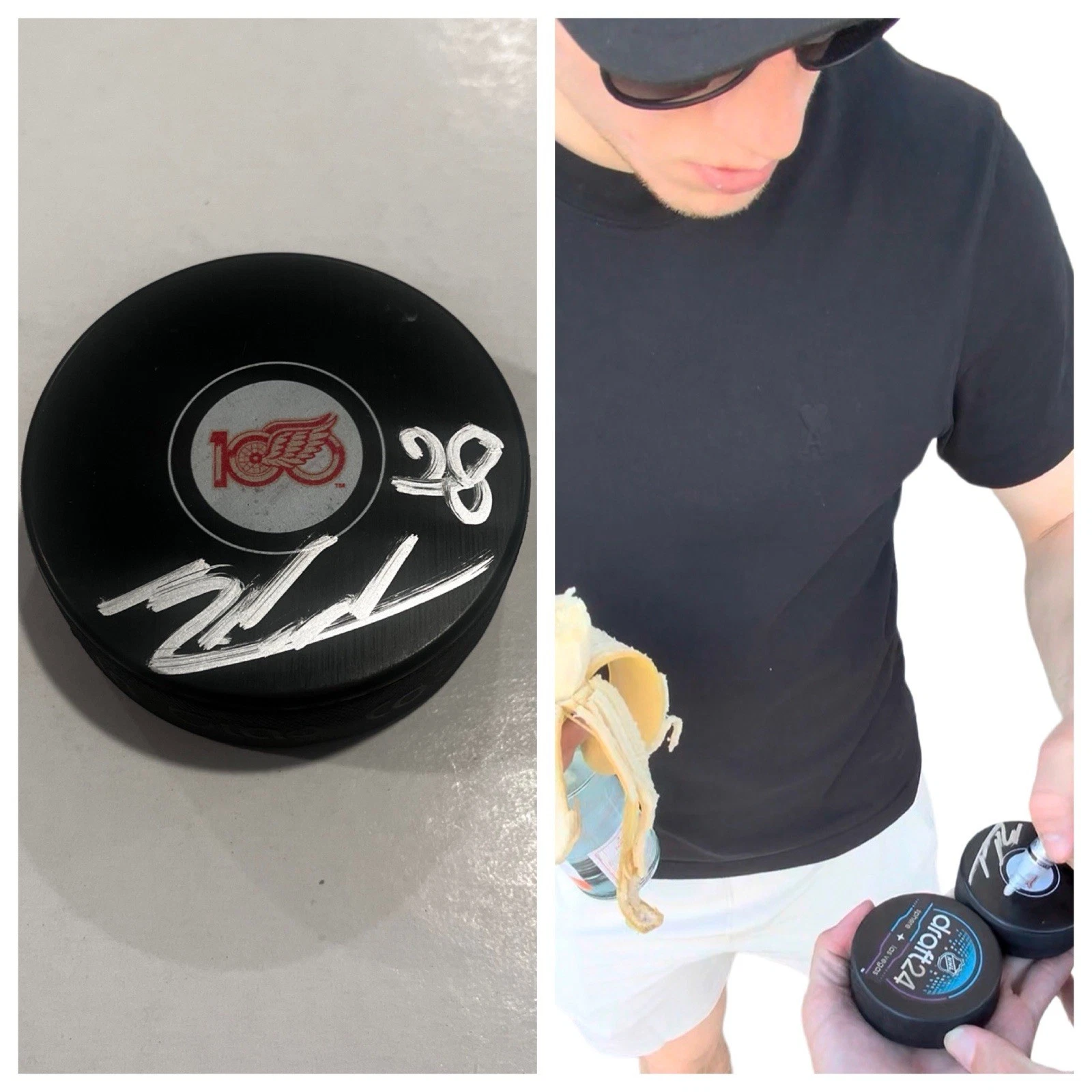 MICHAEL BRANDSEGG-NYGARD SIGNED DETROIT RED WINGS HOCKEY PUCK W/ CASE COA