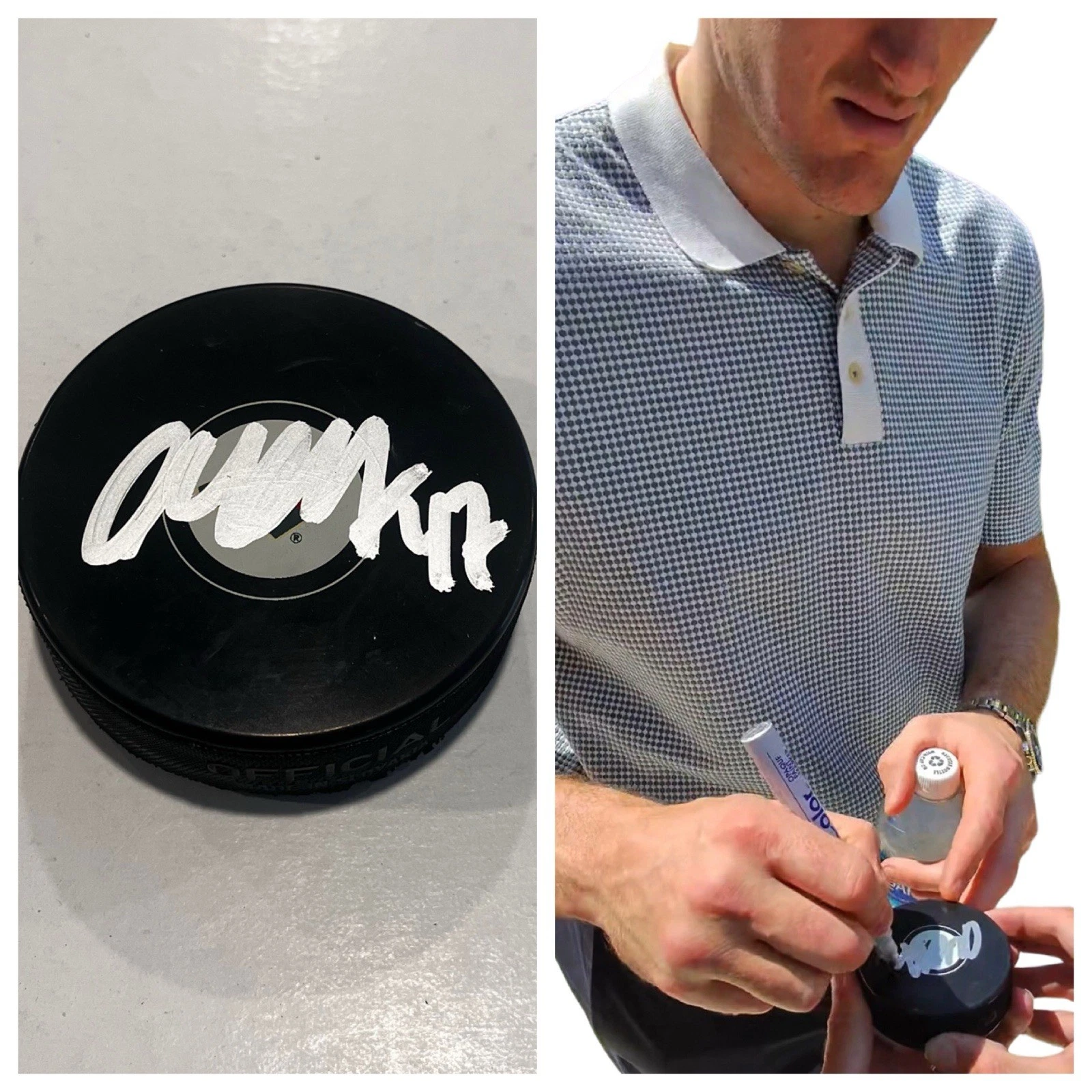 MICHAEL MCCARRON SIGNED MINNESOTA WILD HOCKEY PUCK W/ CASE COA