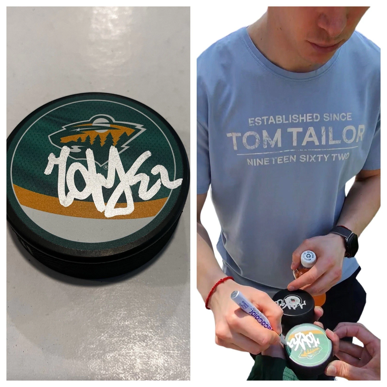 DANILA YUROV SIGNED MINNESOTA WILD HOCKEY PUCK W/ CASE COA