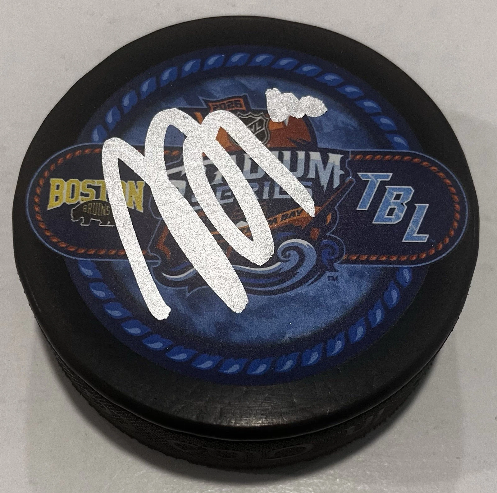 JJ MOSER SIGNED TAMPA BAY LIGHTNING 2026 STADIUM SERIES PUCK W/ CASE COA