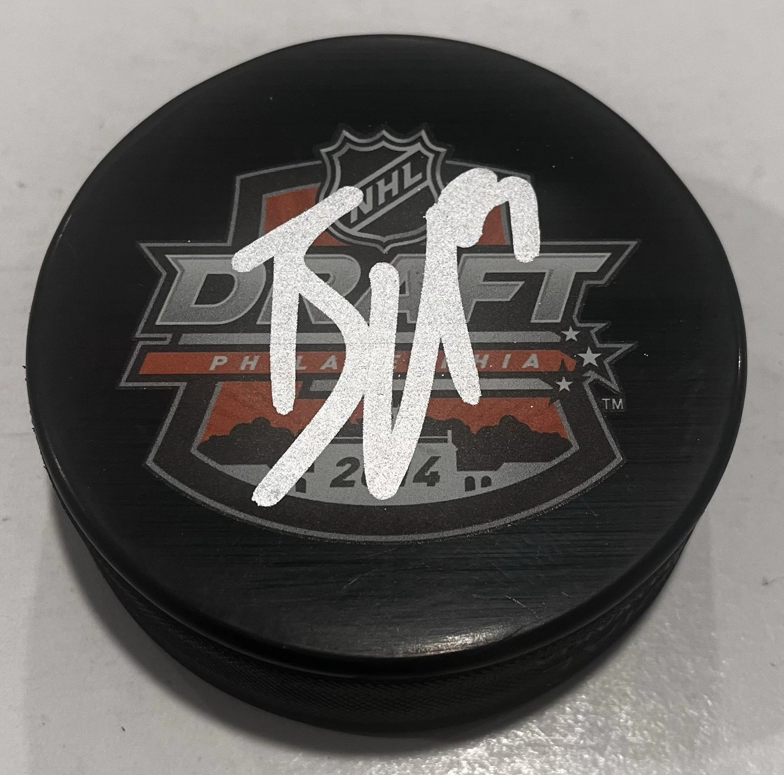 BRAYDEN POINT SIGNED TAMPA BAY LIGHTNING 2014 NHL DRAFT HOCKEY PUCK W/ CASE COA
