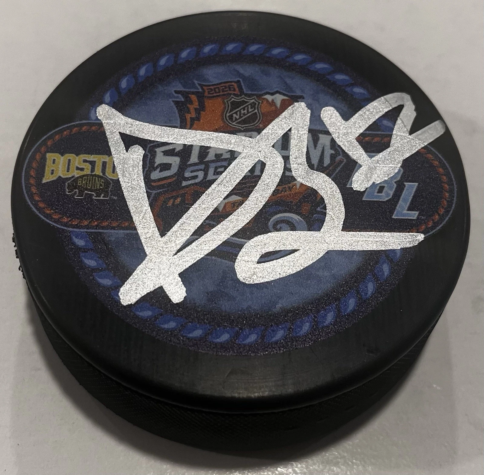 DOMINIC JAMES SIGNED TAMPA BAY LIGHTNING 2026 STADIUM SERIES PUCK W/ CASE COA