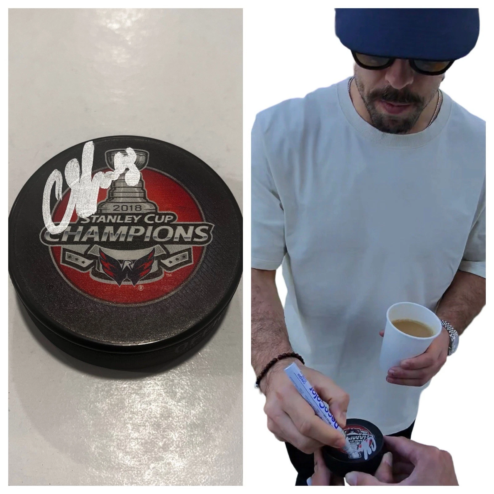 CHANDLER STEPHENSON SIGNED WASHINGTON CAPITALS 2018 STANLEY CUP PUCK W CASE COA