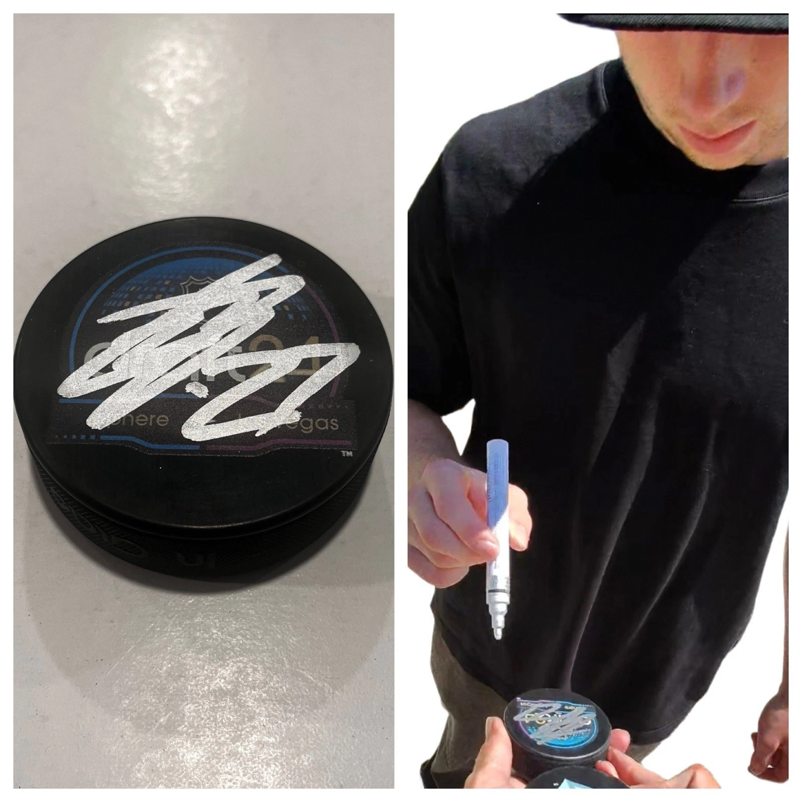 BERKLY CATTON SIGNED SEATTLE KRAKEN 2024 NHL DRAFT HOCKEY PUCK W/ CASE COA