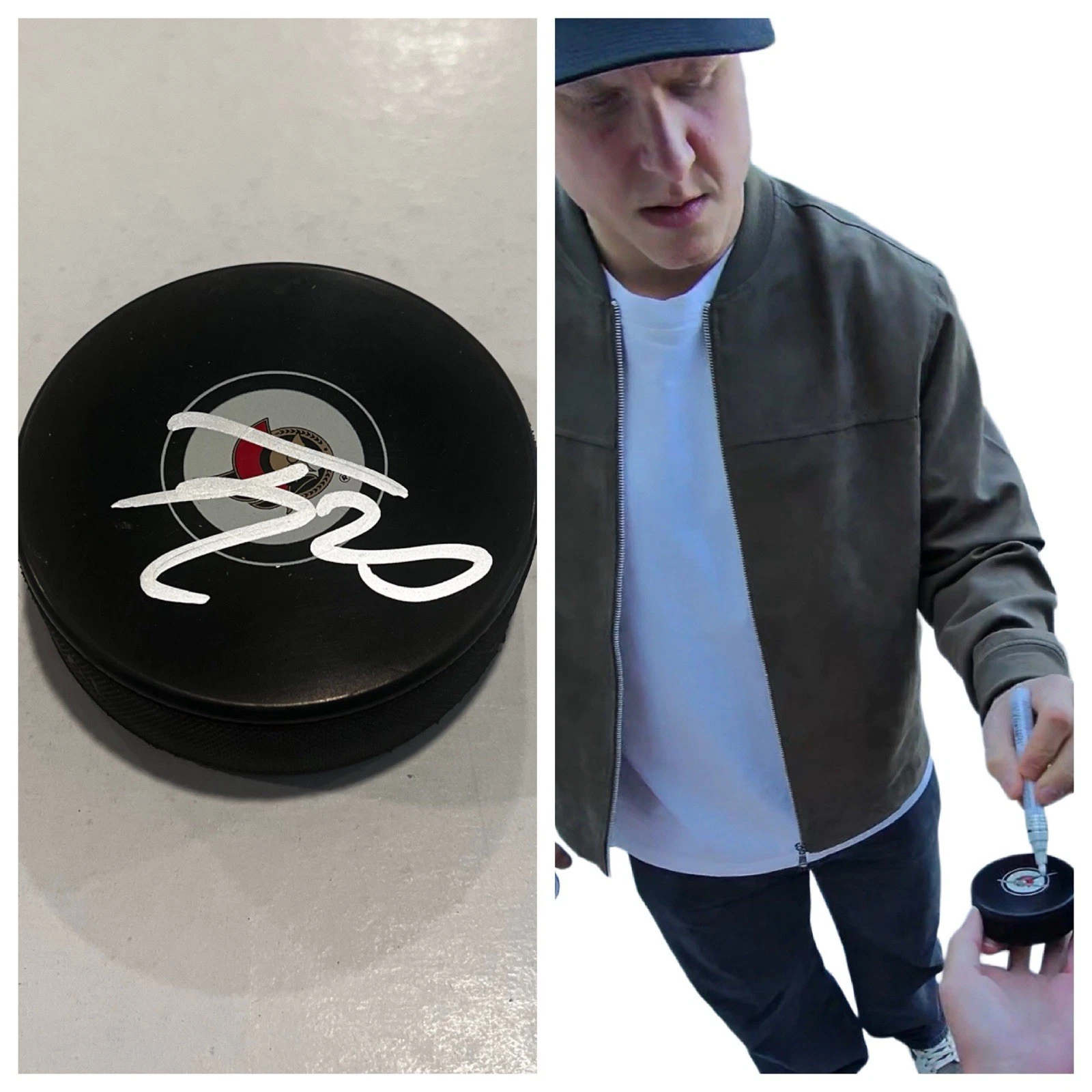 FABIAN ZETTERLUND SIGNED OTTAWA SENATORS HOCKEY PUCK W/ CASE COA