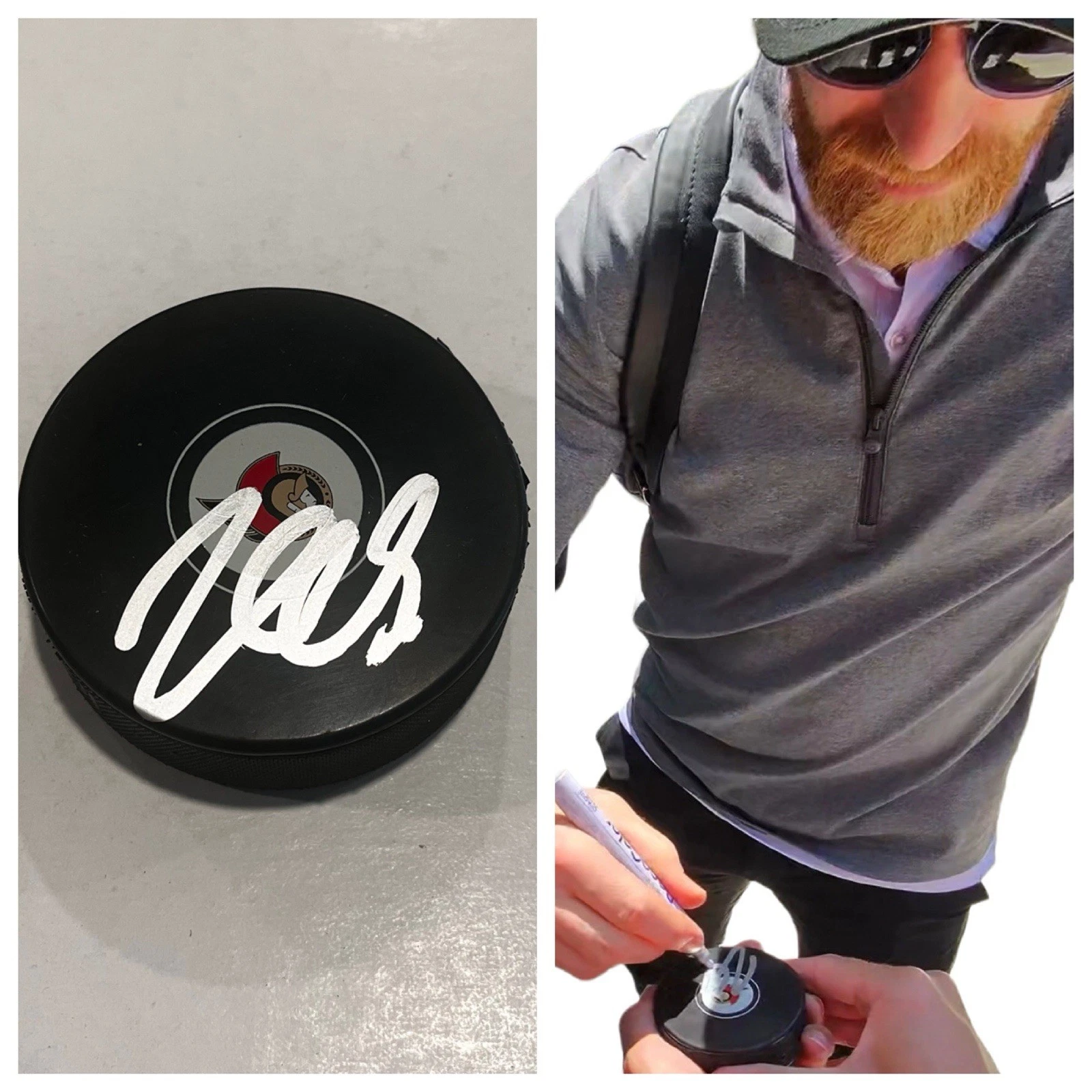CLAUDE GIROUX SIGNED OTTAWA SENATORS HOCKEY PUCK W/ CASE COA