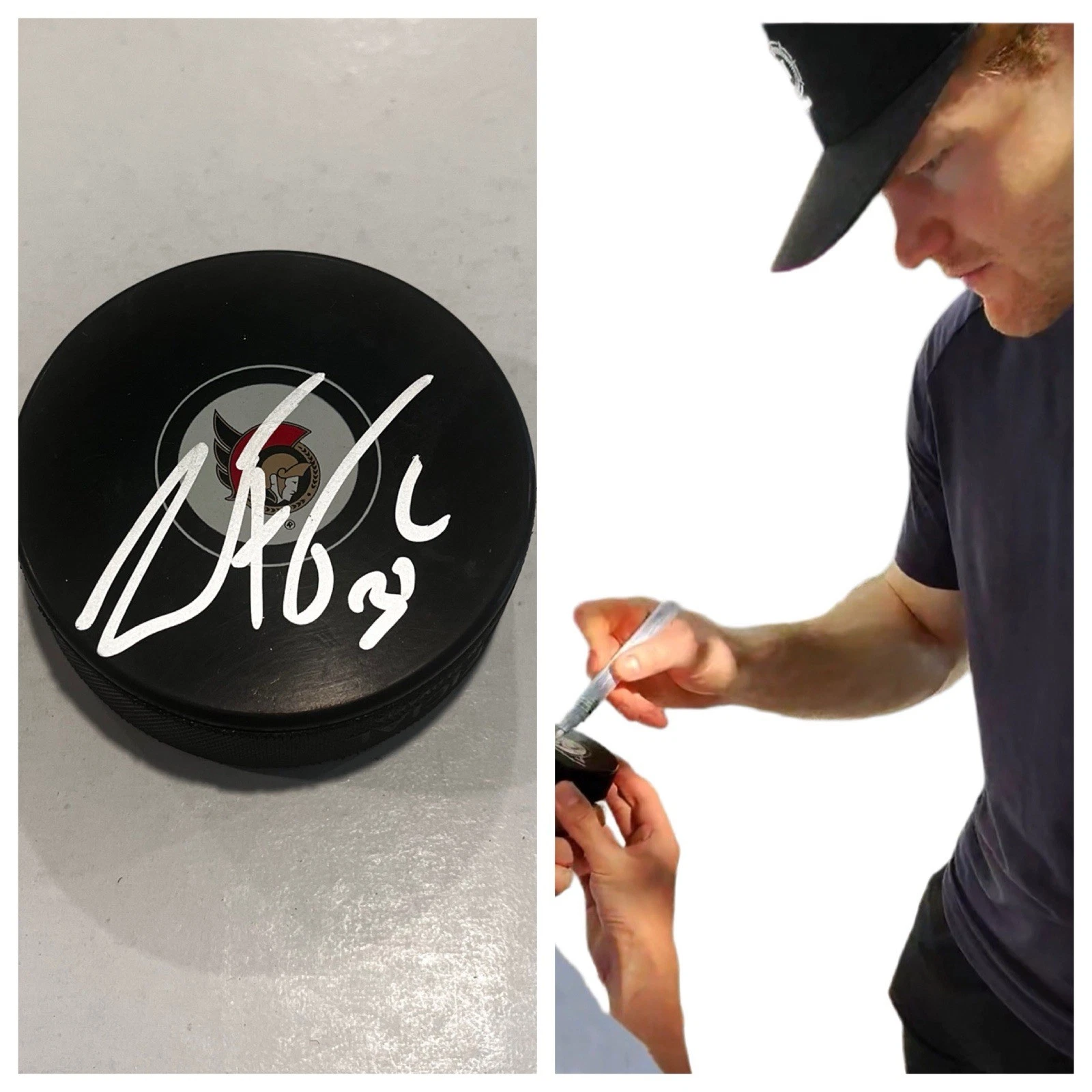WARREN FOEGELE SIGNED OTTAWA SENATORS HOCKEY PUCK W/ CASE COA