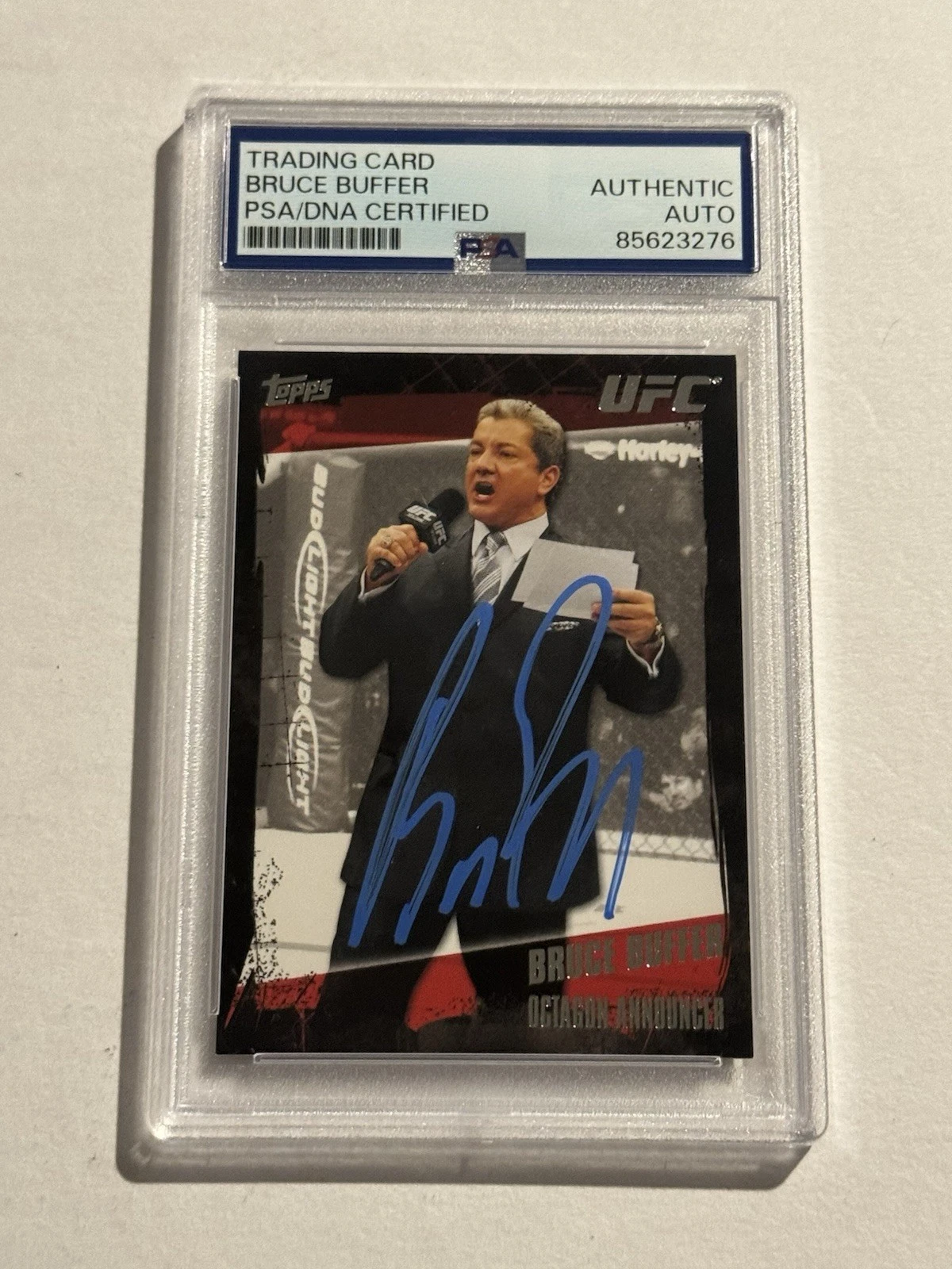 BRUCE BUFFER SIGNED AUTO RC 2010 Topps UFC No. 170 Octagon Announcer PSA