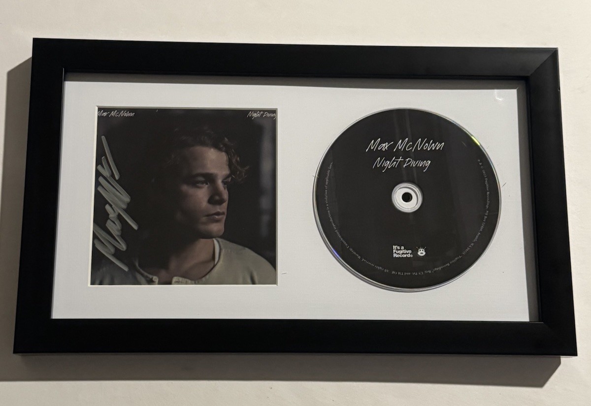 MAX MCNOWN HAND SIGNED NIGHT DIVING CD FRAMED RARE SINGER VERY RARE