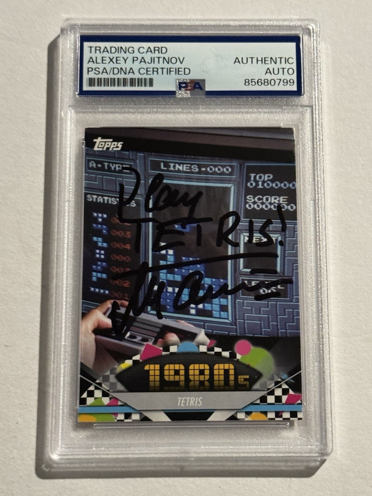 ALEXEY PAJITNOV SIGNED 2011 TOPPS AMERICAN PIE TETRIS AUTO PSA