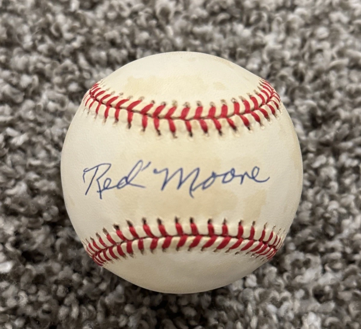 RED MOORE SIGNED NATIONAL LEAGUE BASEBALL AUTOGRAPHED NEGRO LEAGUES COA